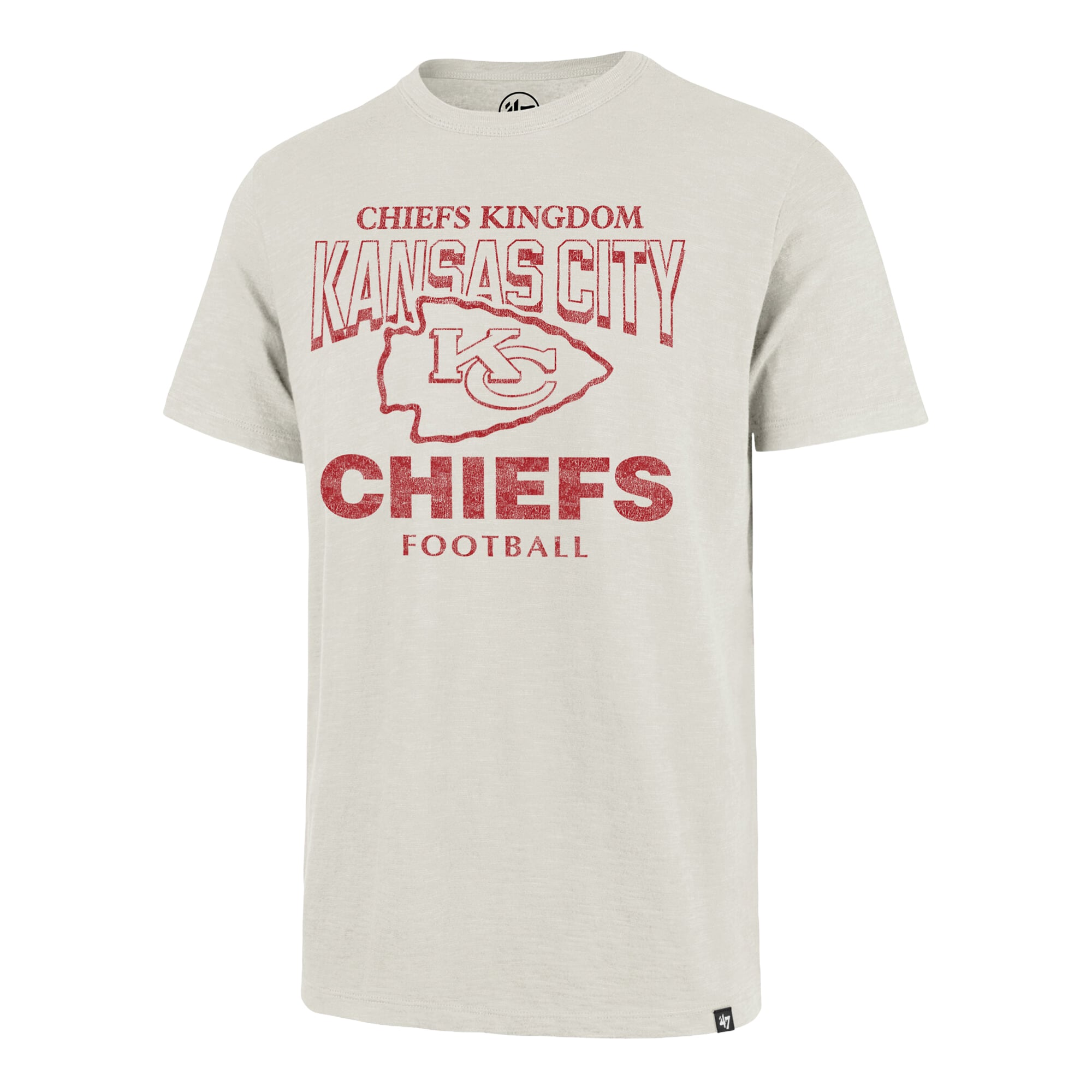 Men's '47 Natural Kansas City Chiefs Head On Scrum Slub T-Shirt