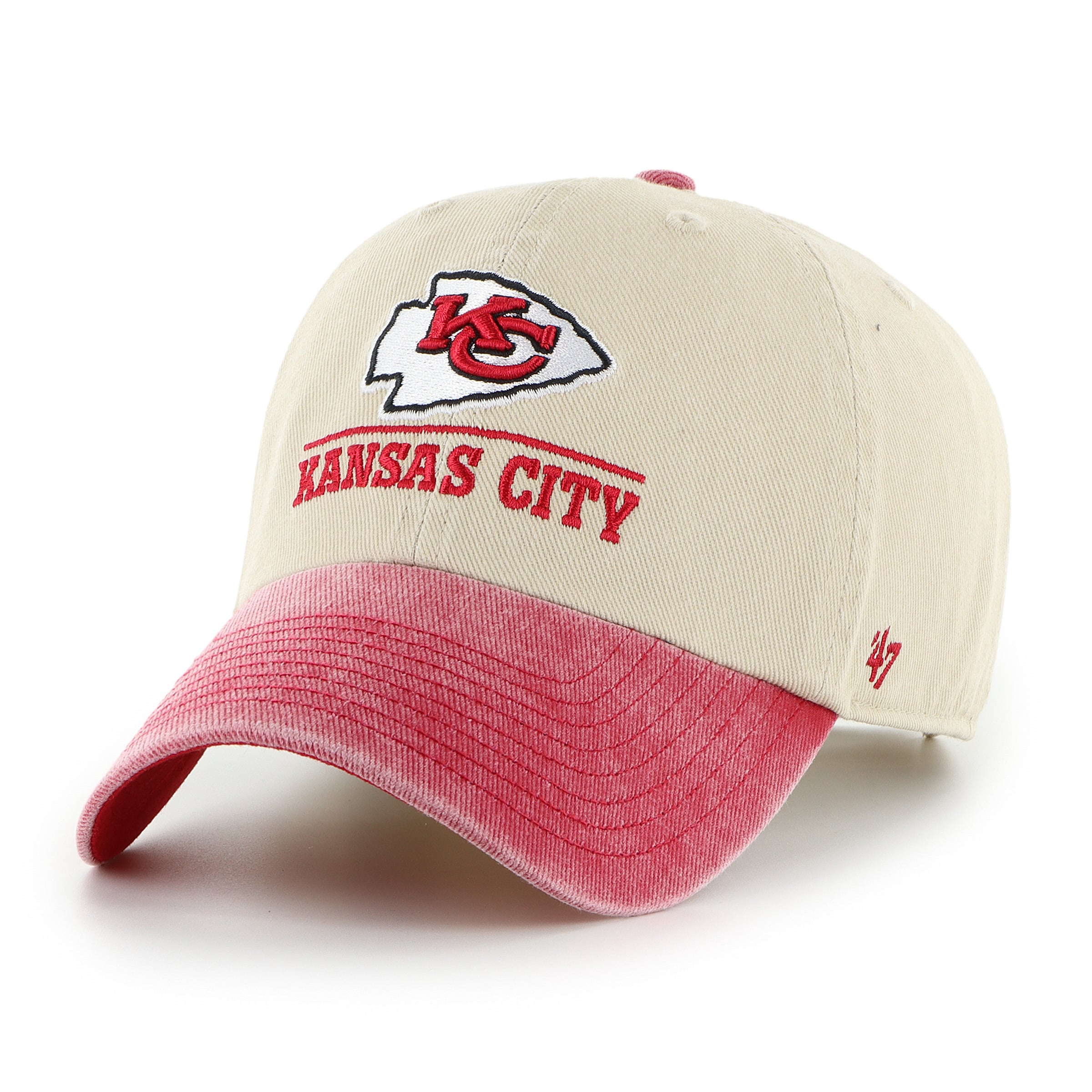 Casquette ajustable pour homme « 47 Natural Kansas City Chiefs Logo Line Clean Up »