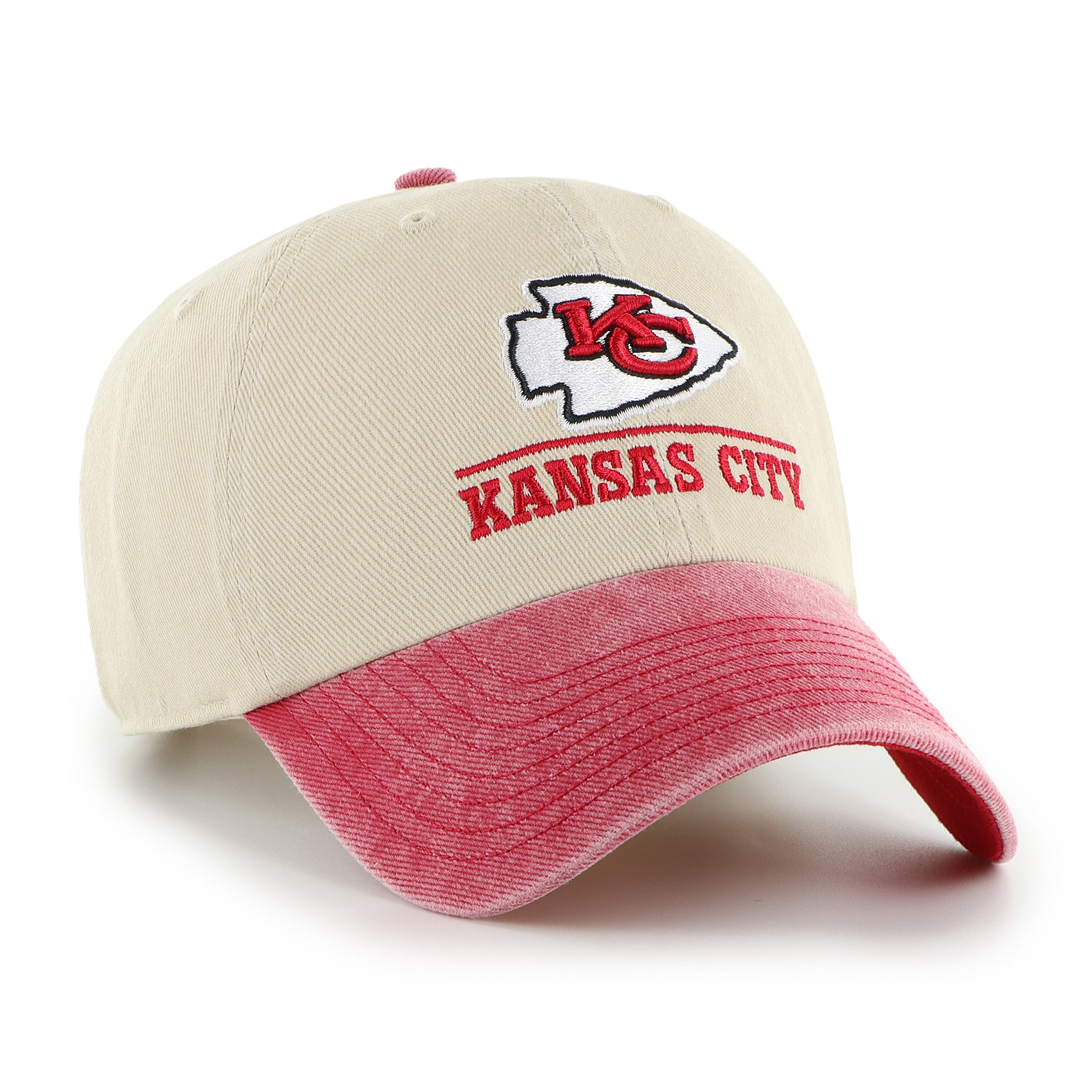 Casquette ajustable pour homme « 47 Natural Kansas City Chiefs Logo Line Clean Up »