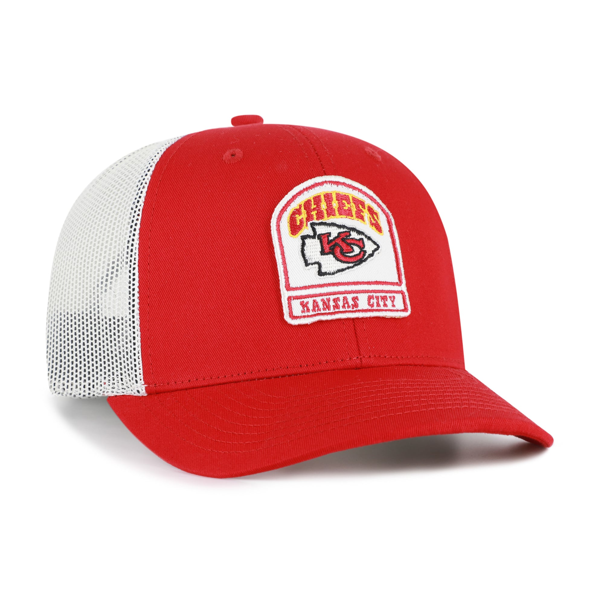 Casquette trucker ajustable pour homme, modèle '47 Kansas City Chiefs, rouge, avec pierre tombale