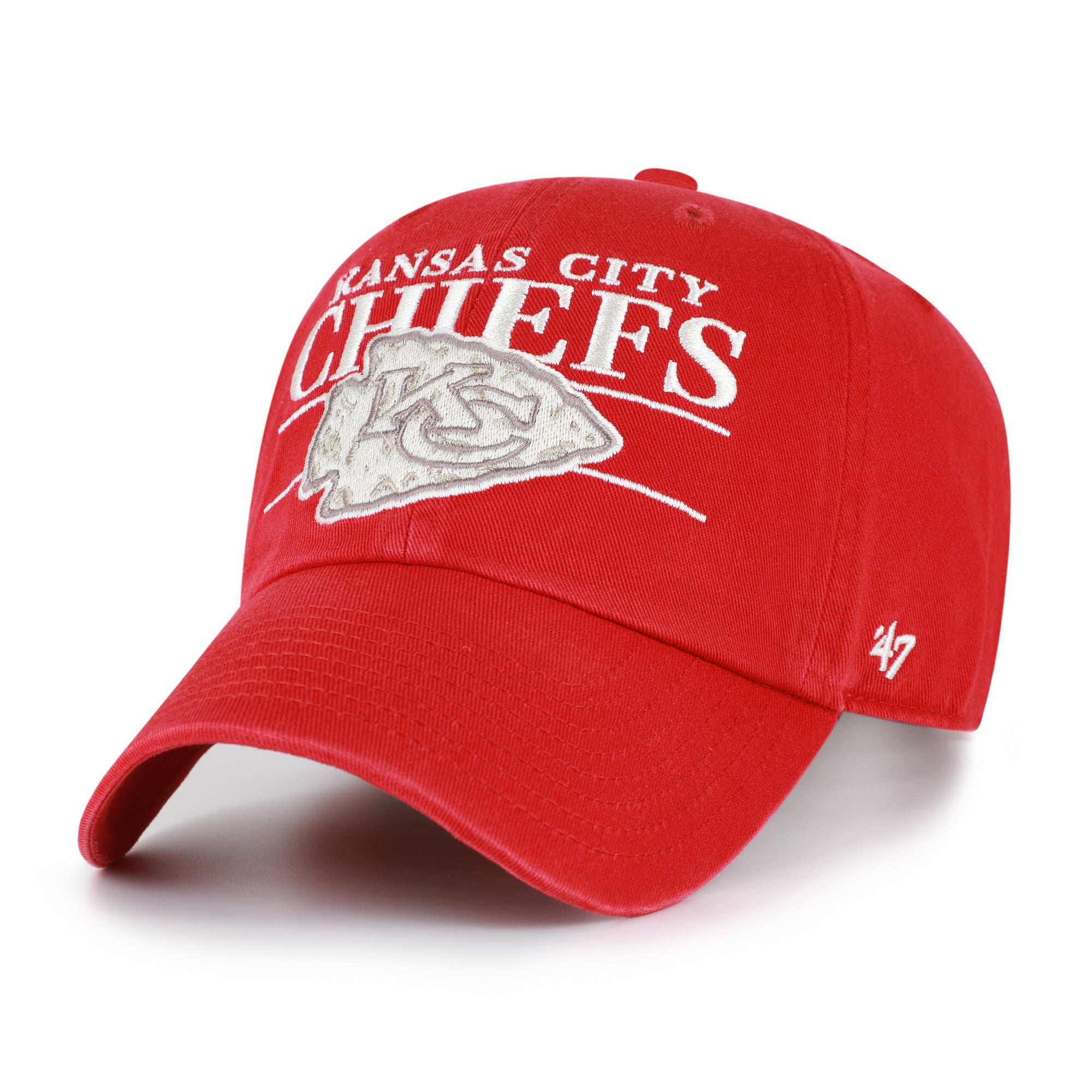 Men's '47 Red Kansas City Chiefs Throwback Graphic Clean Up Adjustable Hat