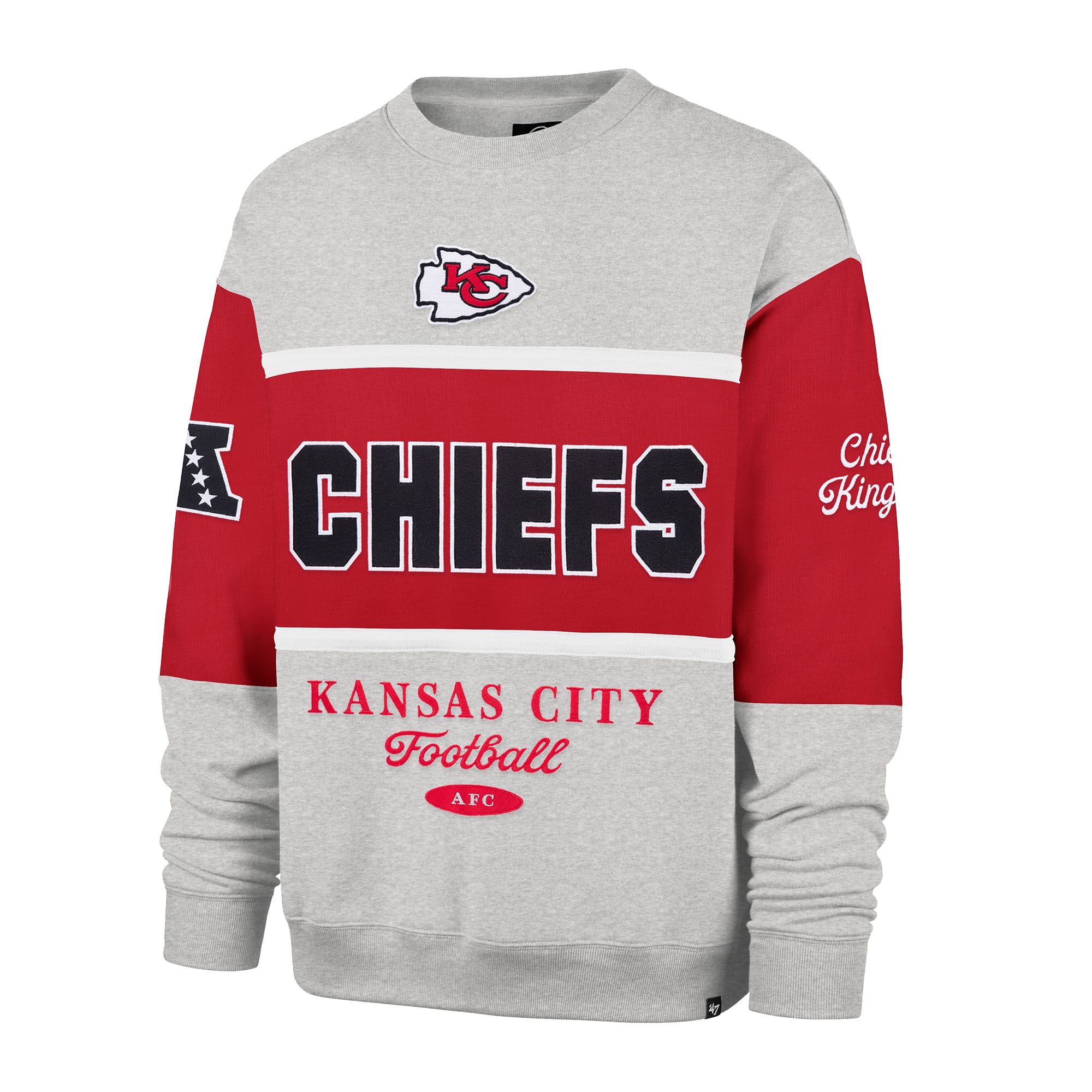 Sweat-shirt homme '47 Kansas City Chiefs Blockfield Maximalist rouge/gris chiné