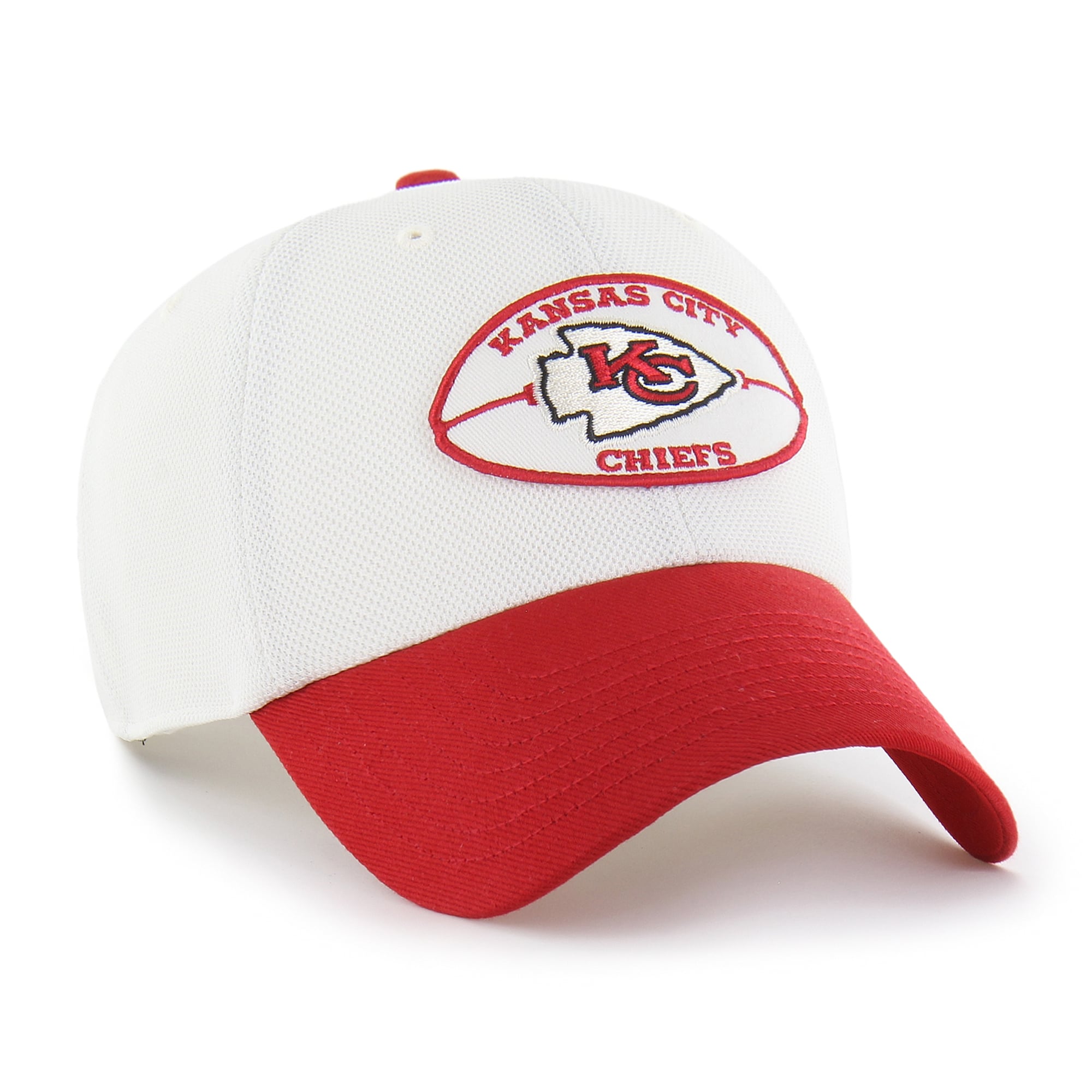 Casquette ajustable Kansas City Chiefs blanche et rouge « 47 » avec écusson piqué et patch Clean Up