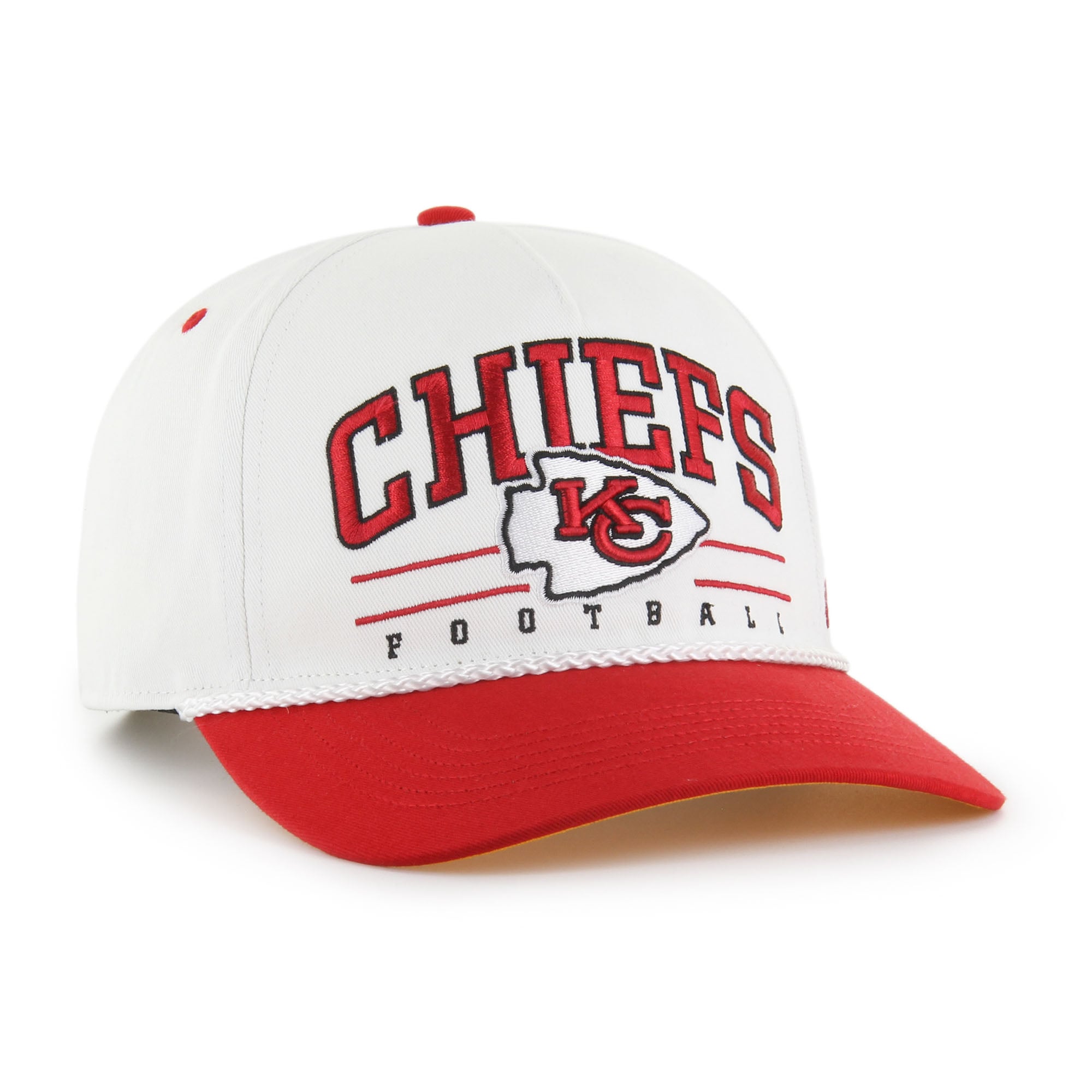 Men's '47 White/Red Kansas City Chiefs Roscoe Two-Toned Hitch Adjustable Hat