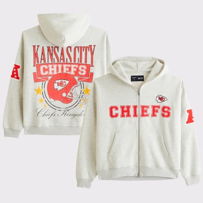 Kansas City Chiefs Abercrombie & Fitch  Fleece Full-Zip Hoodie - Gray