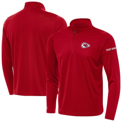 Kansas City Chiefs Antigua  Personalized Tribute Quarter-Zip Pullover - Red