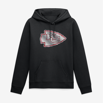 Kansas City Chiefs Big & Tall Metallic Mascot Hoodie - Black