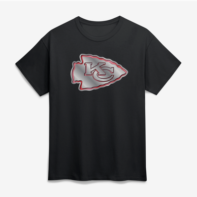 Kansas City Chiefs Big & Tall Metallic Mascot T-Shirt - Black