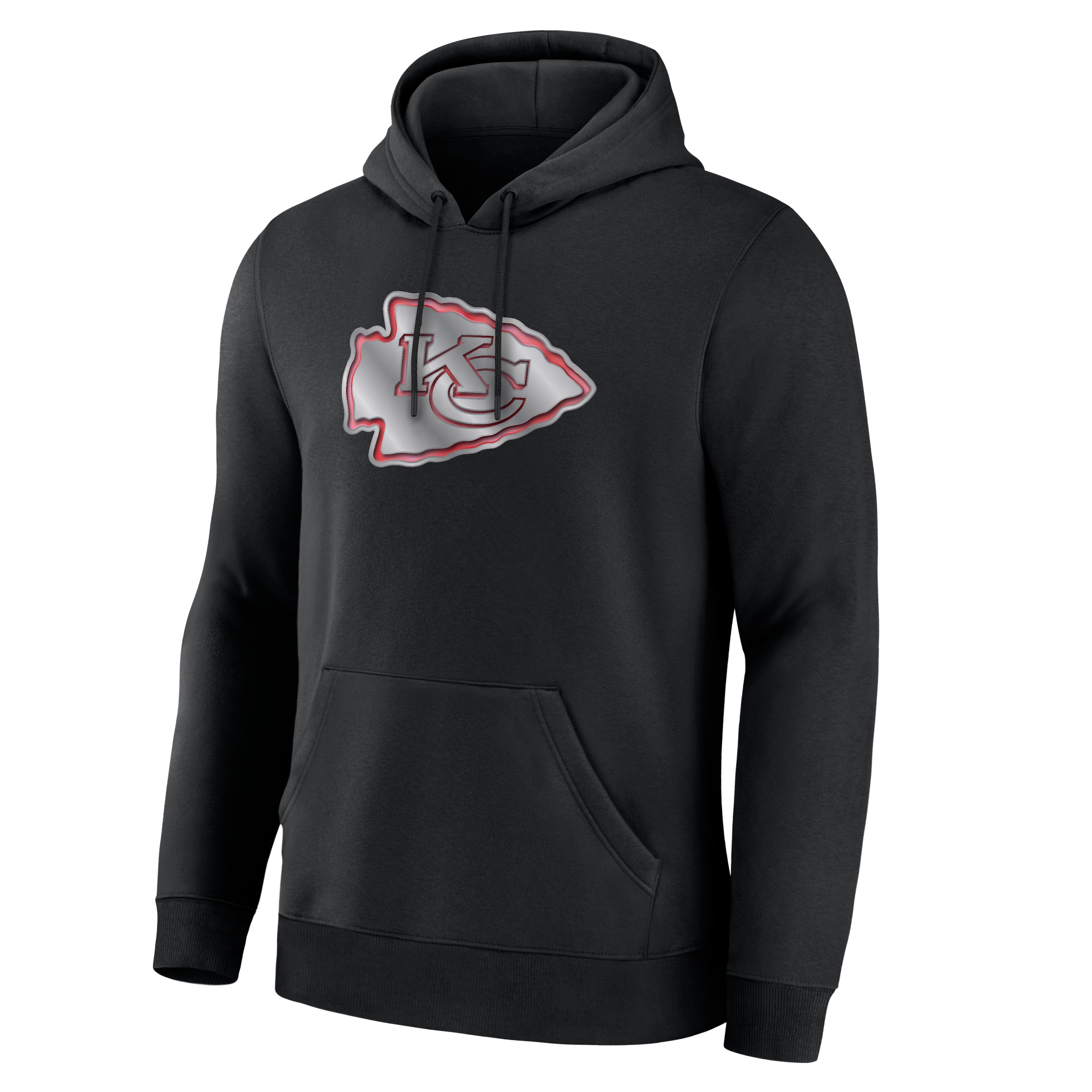 Men's Black Kansas City Chiefs  Metallic Mascot Hoodie