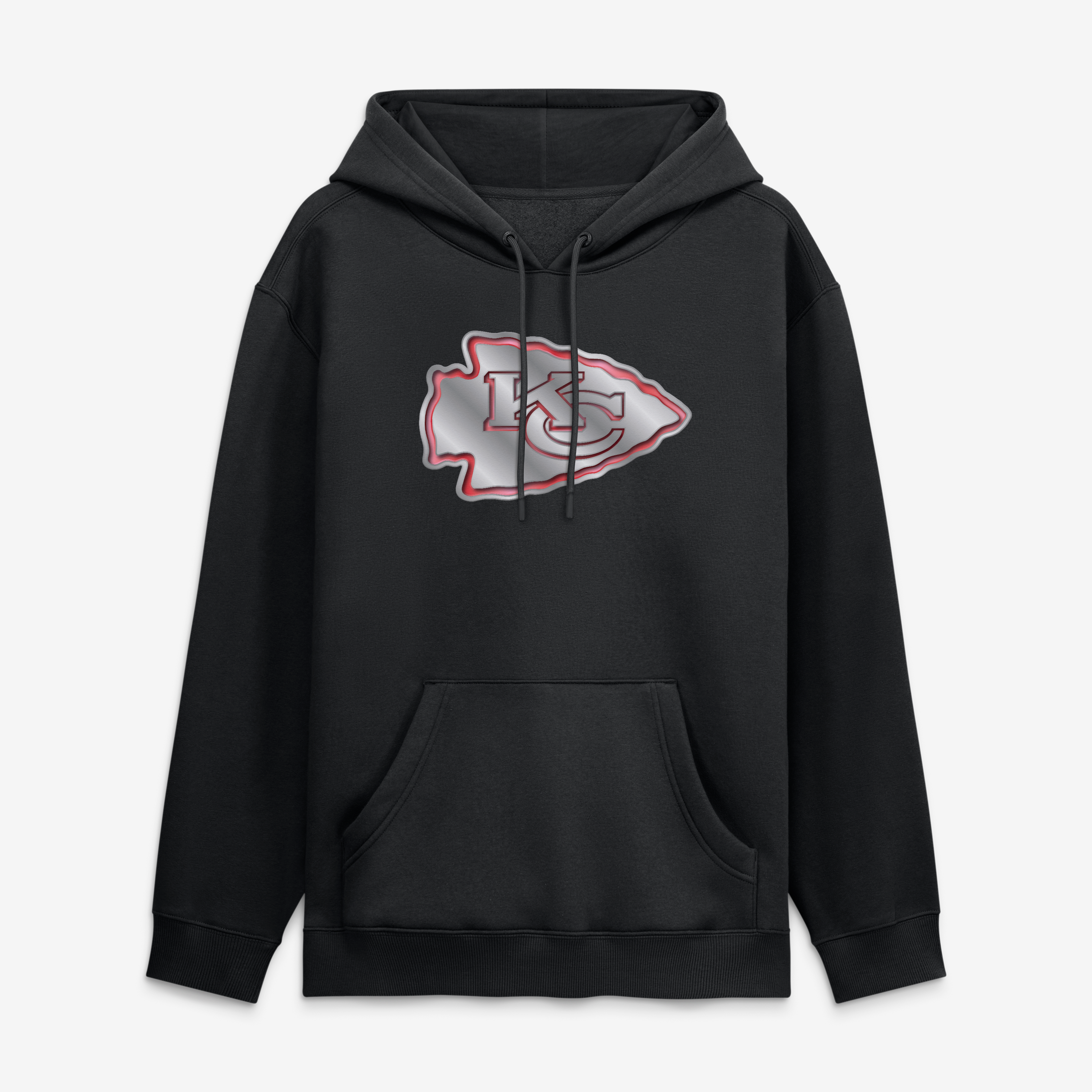 Men's Black Kansas City Chiefs  Metallic Mascot Hoodie