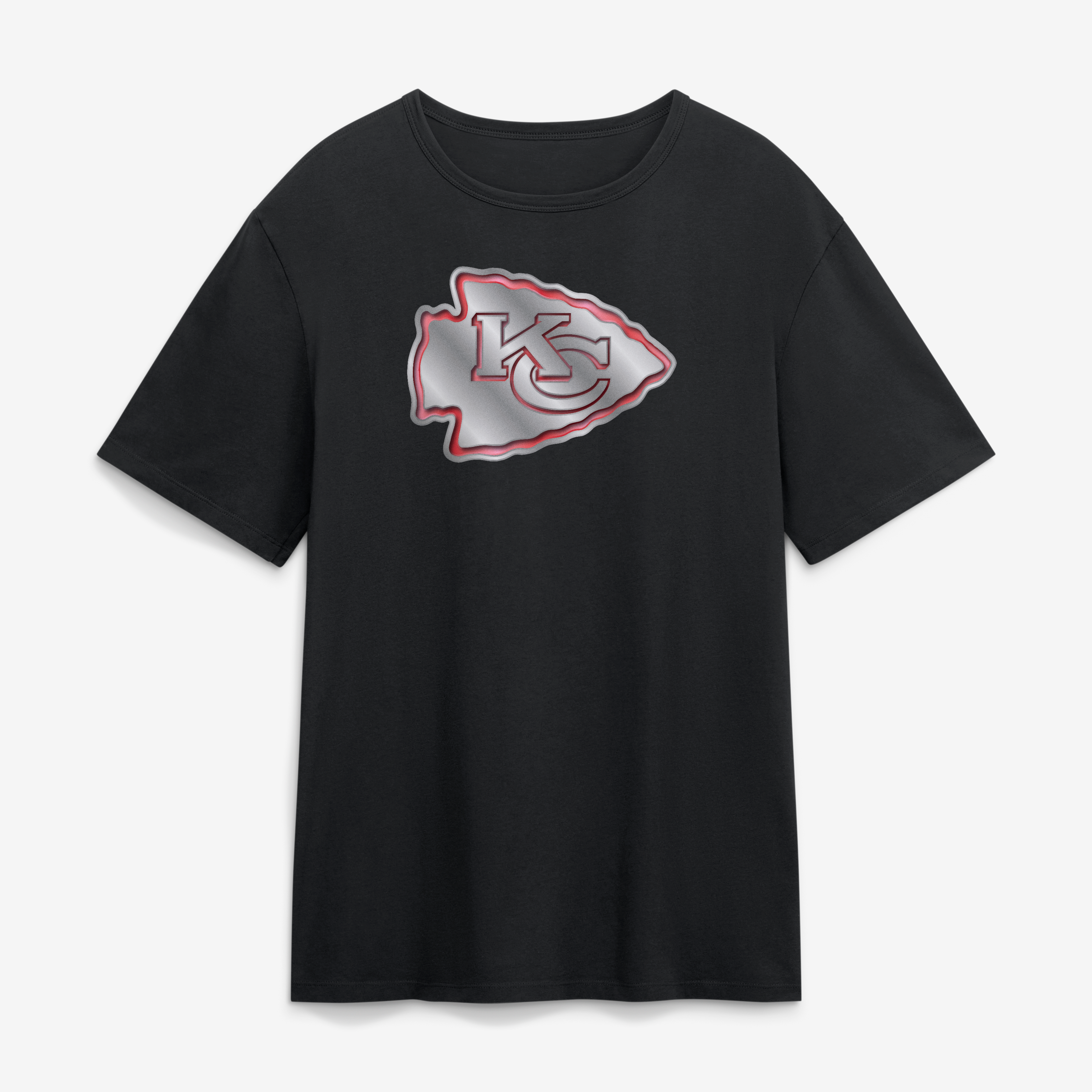 Men's Black Kansas City Chiefs  Metallic Mascot T-Shirt