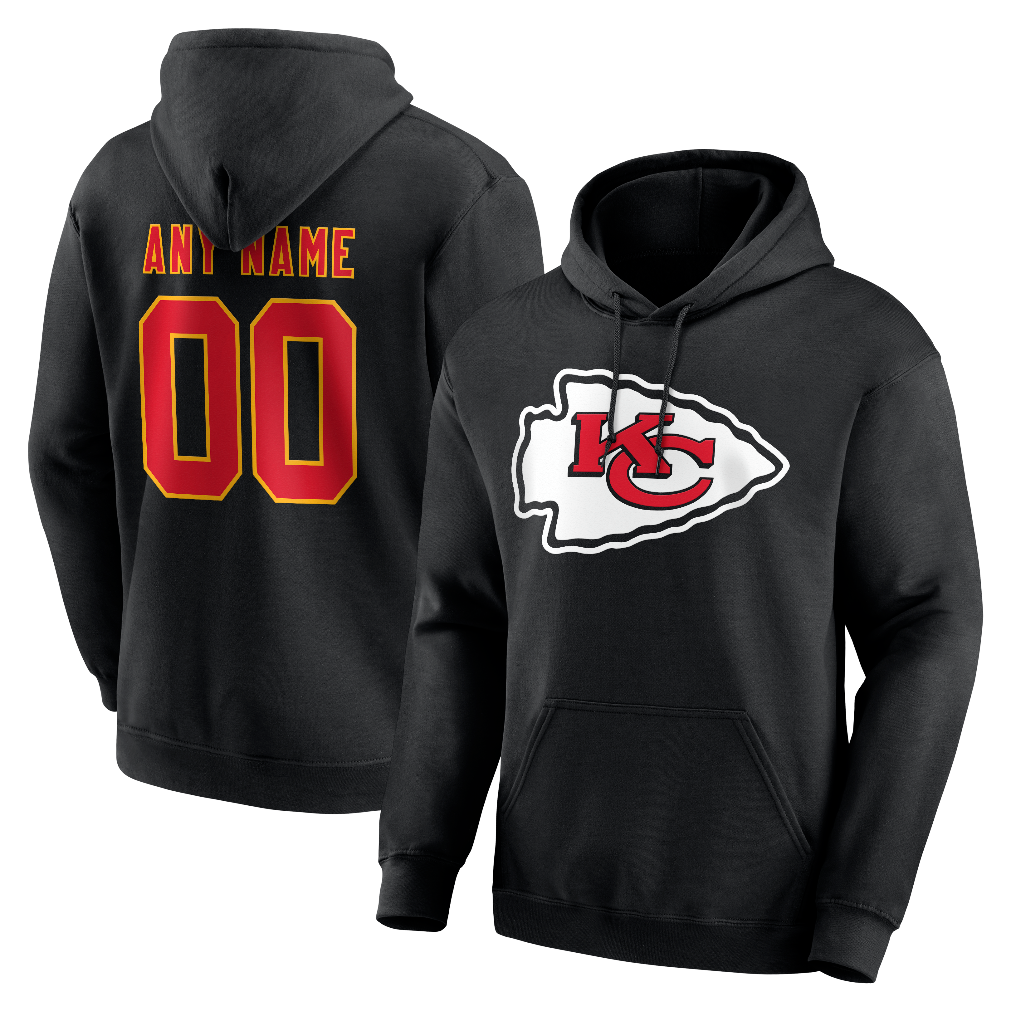 Men's Kansas City Chiefs Team Authentic Personalized Name & Number Hoodie