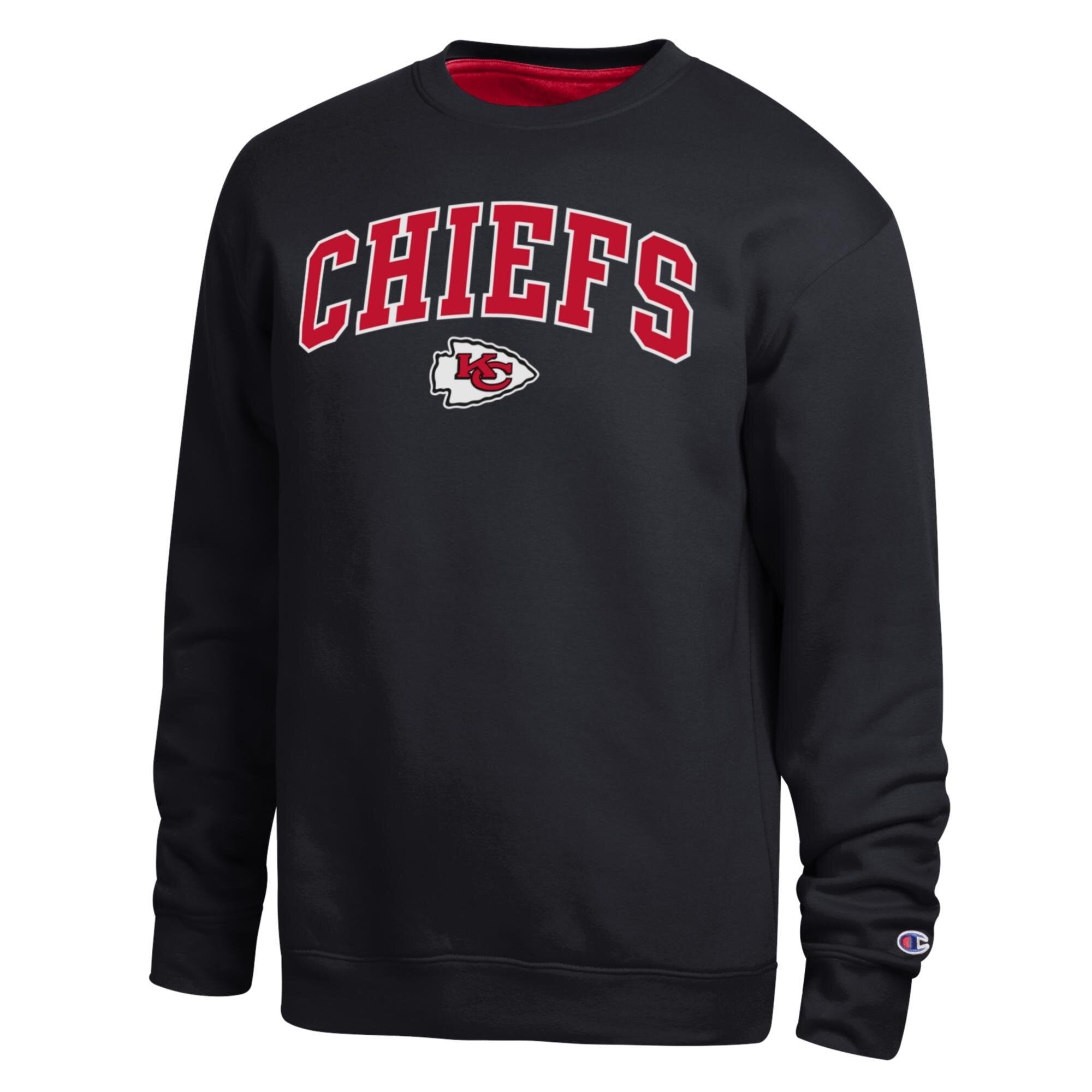 Sweat-shirt noir à doublure contrastée Champion Kansas City Chiefs pour homme