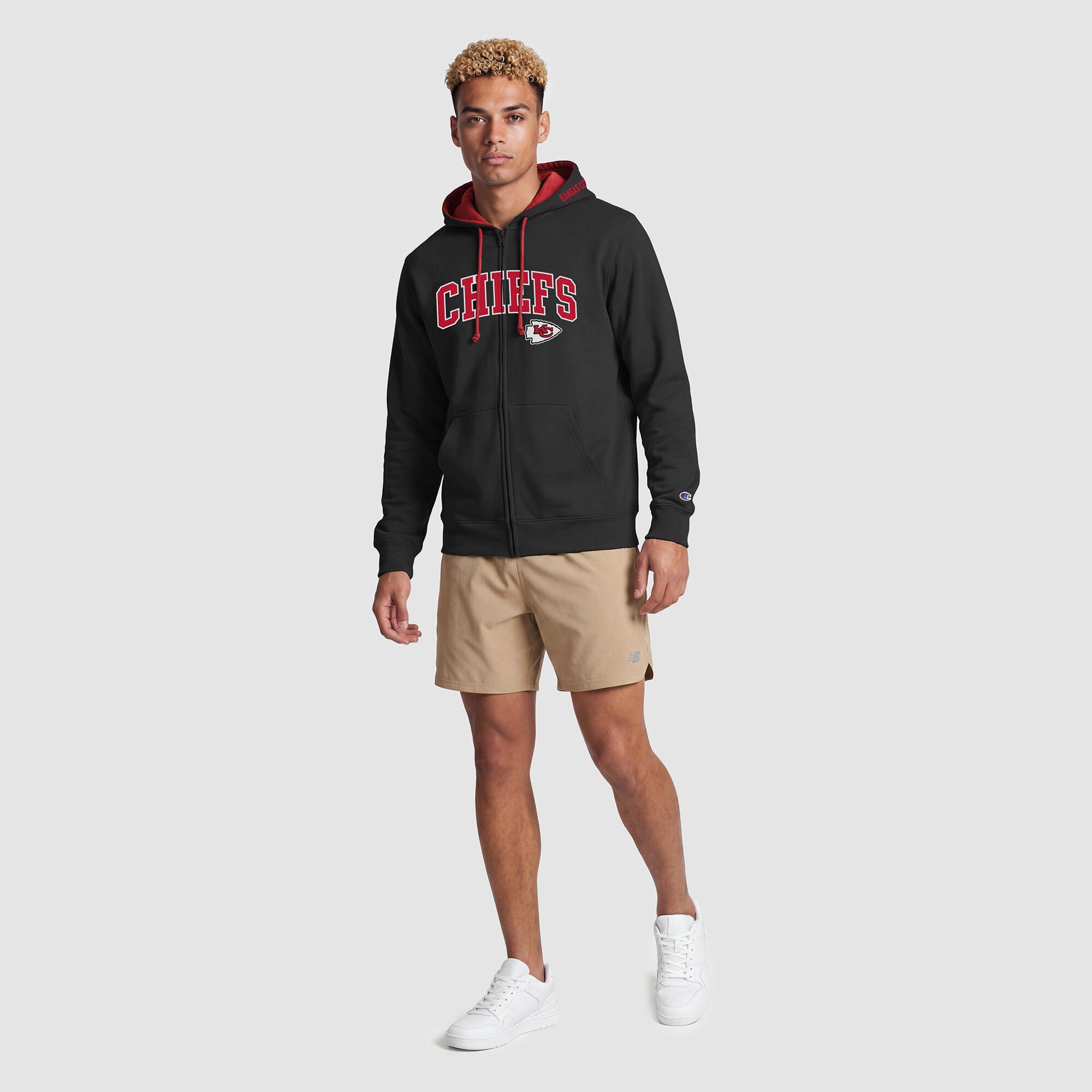 Men's Champion  Black/Red Kansas City Chiefs Full-Zip Hoodie