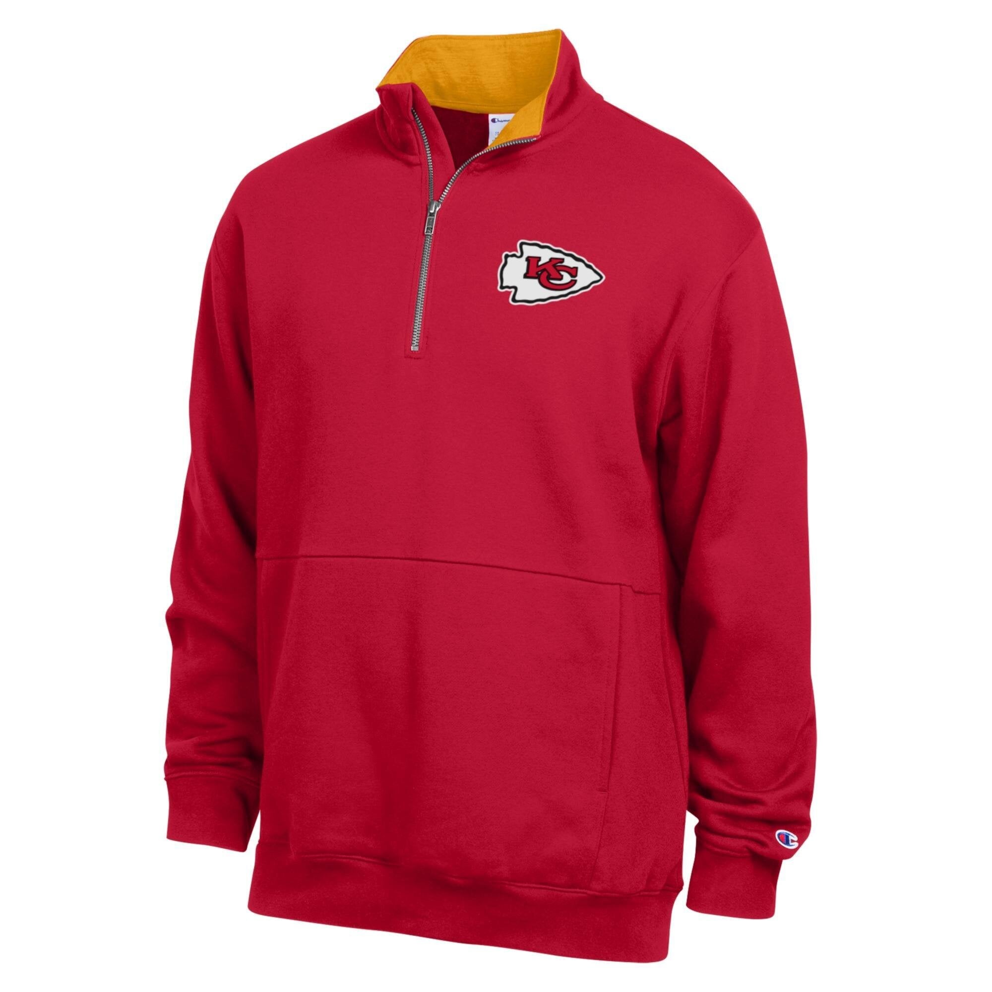 Men's Champion  Red/Gold Kansas City Chiefs Fleece Quarter-Zip Pullover
