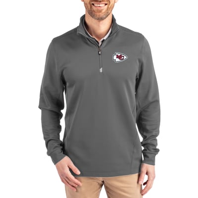 Kansas City Chiefs Cutter & Buck Traverse Quarter-Zip Pullover Jacket - Gray