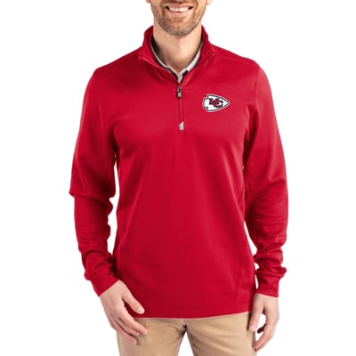 Kansas City Chiefs Cutter & Buck Traverse Quarter-Zip Pullover Jacket - Red