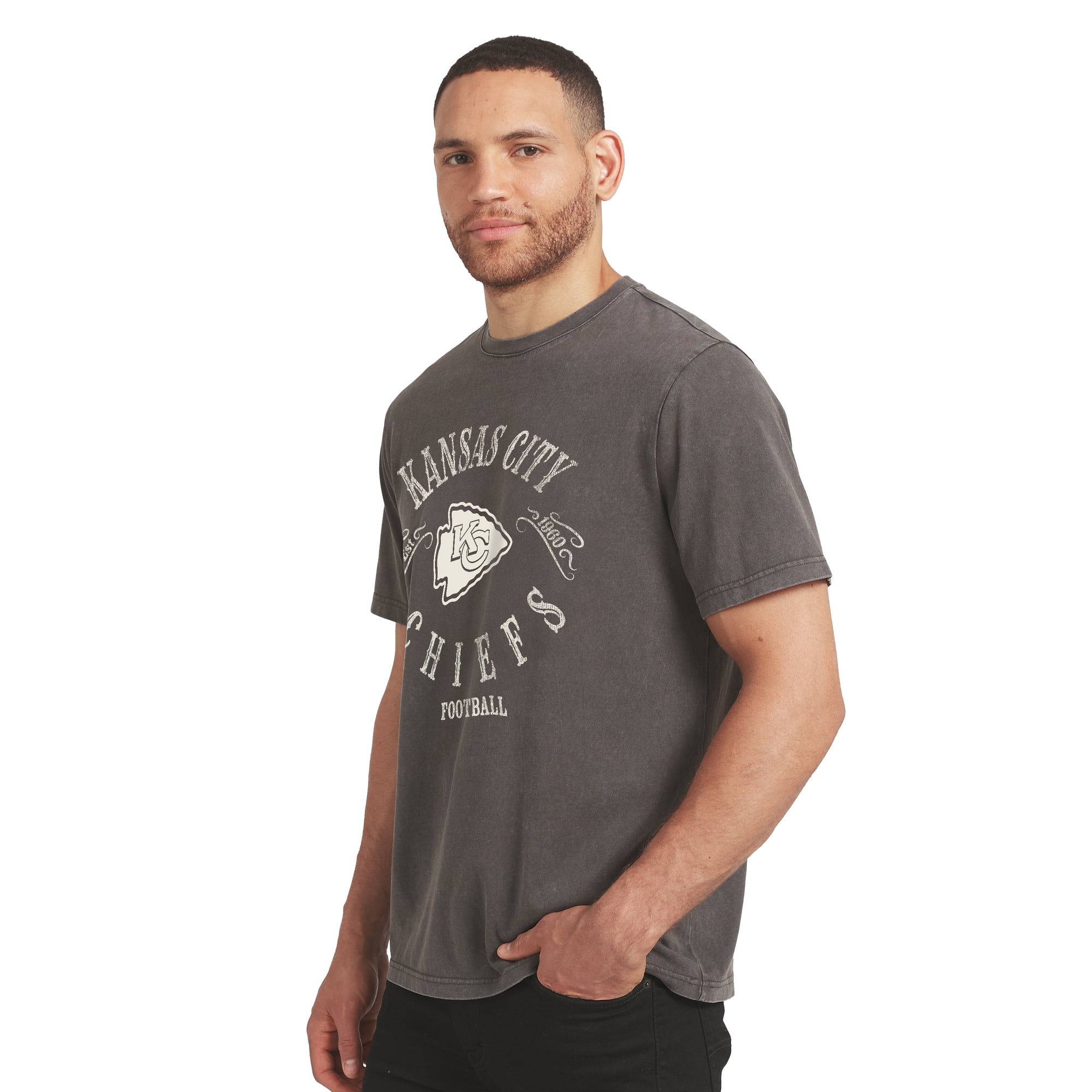 Men's Darius Rucker Collection by Fanatics Charcoal Kansas City Chiefs Washed T-Shirt