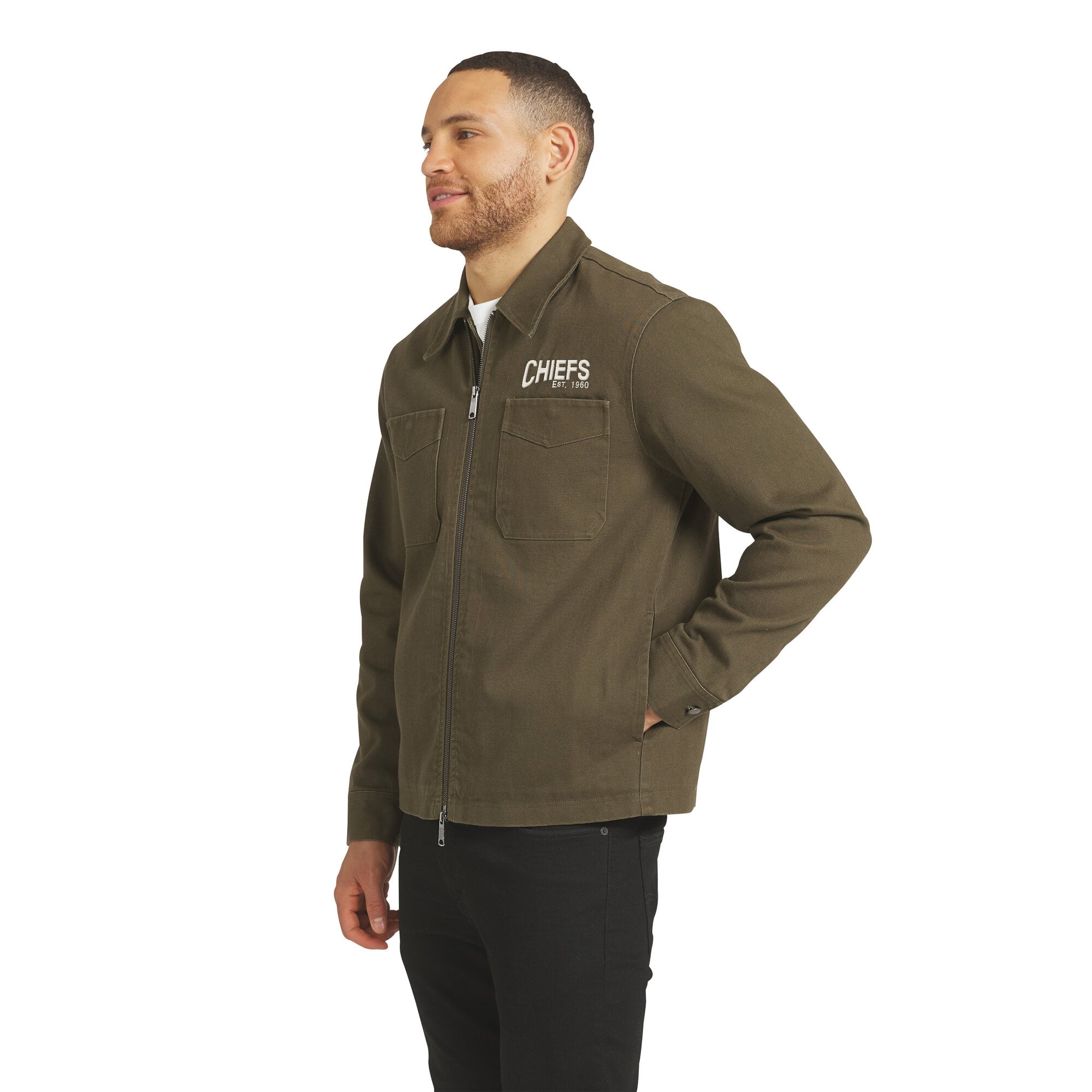 Men's Darius Rucker Collection by Fanatics Olive Kansas City Chiefs Brushed Canvas Full-Zip Jacket