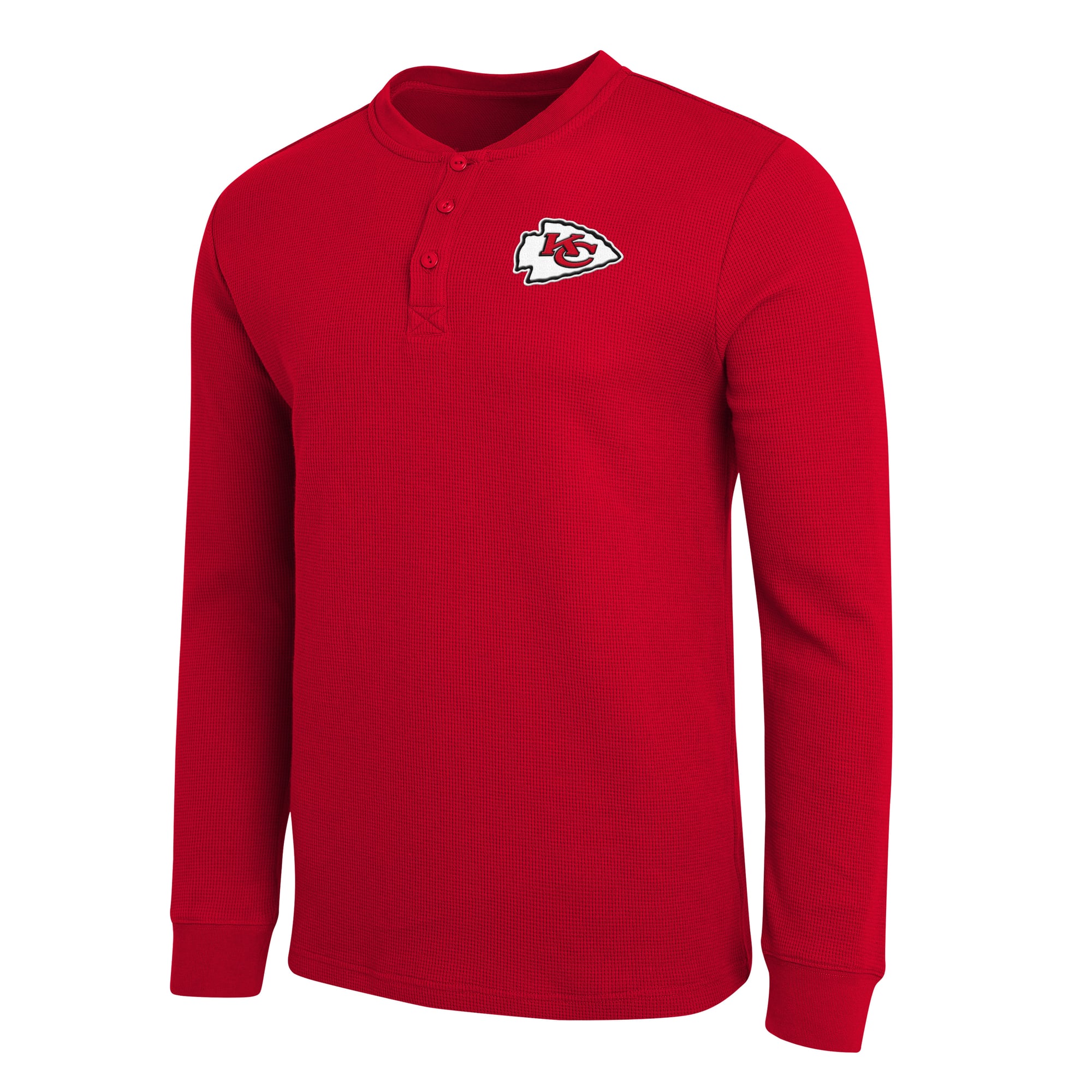 Men's Darius Rucker Collection by Fanatics  Red Kansas City Chiefs Waffle-Knit Henley Long Sleeve T-Shirt