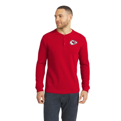  Kansas City Chiefs Darius Rucker Collection by Fanatics Waffle-Knit Henley Long Sleeve T-Shirt - Red