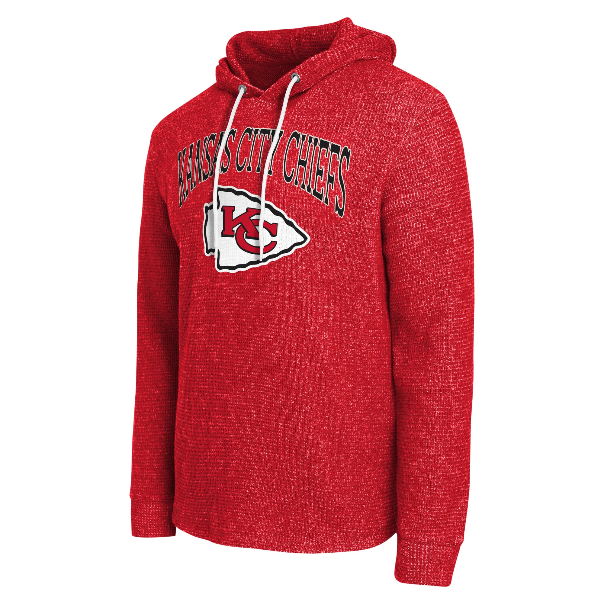Men's Darius Rucker Collection by Fanatics Red Kansas City Chiefs Waffle Knit Hooded Tri-Blend Long Sleeve T-Shirt