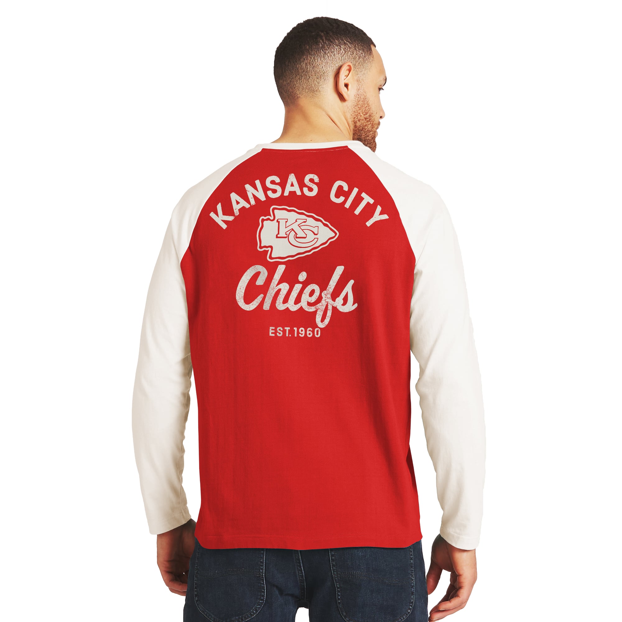 T-shirt à manches longues Henley rouge/crème Kansas City Chiefs de la collection Darius Rucker pour homme par Fanatics