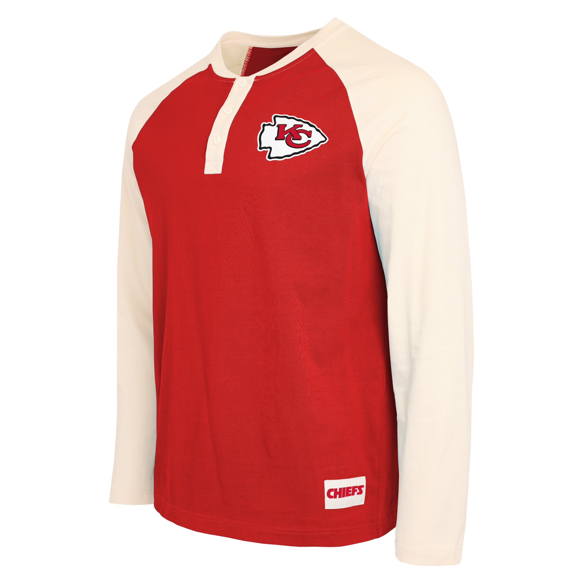 T-shirt à manches longues Henley rouge/crème Kansas City Chiefs de la collection Darius Rucker pour homme par Fanatics