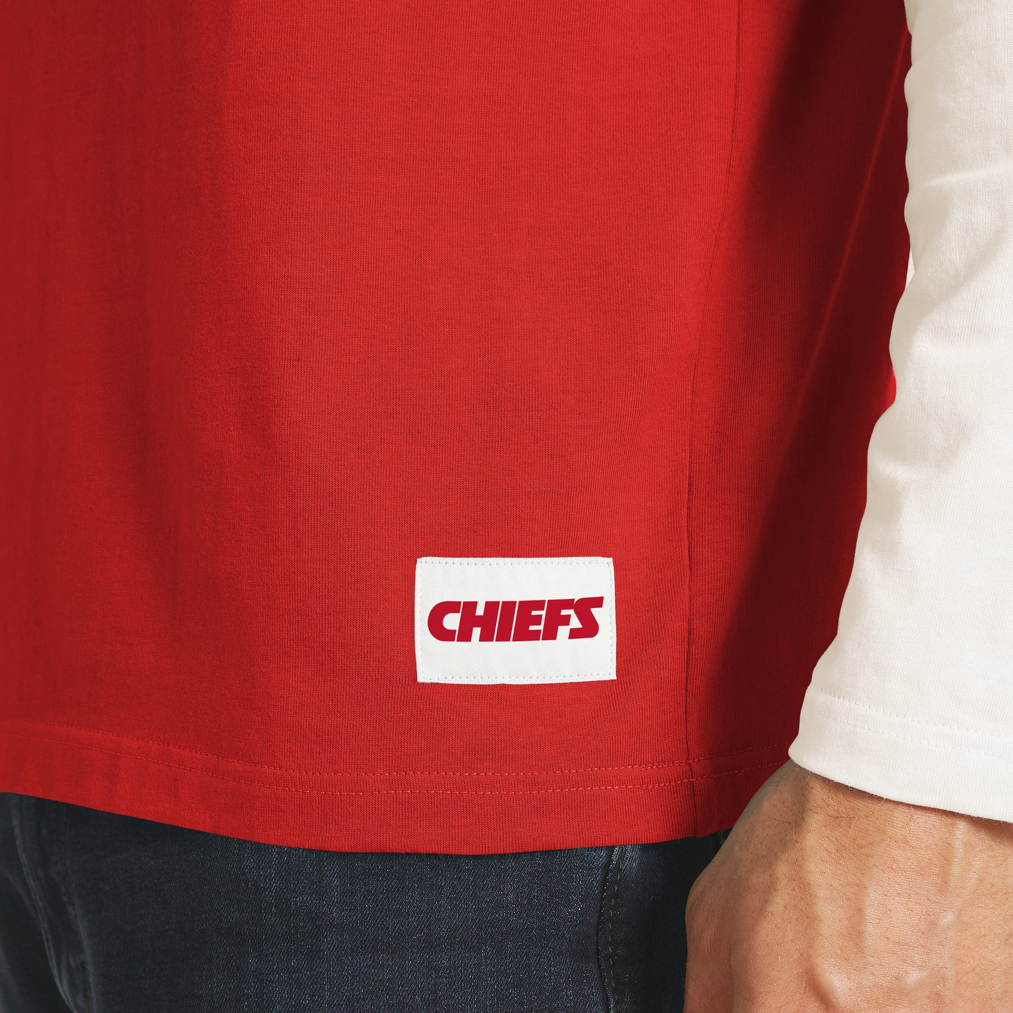 T-shirt à manches longues Henley rouge/crème Kansas City Chiefs de la collection Darius Rucker pour homme par Fanatics