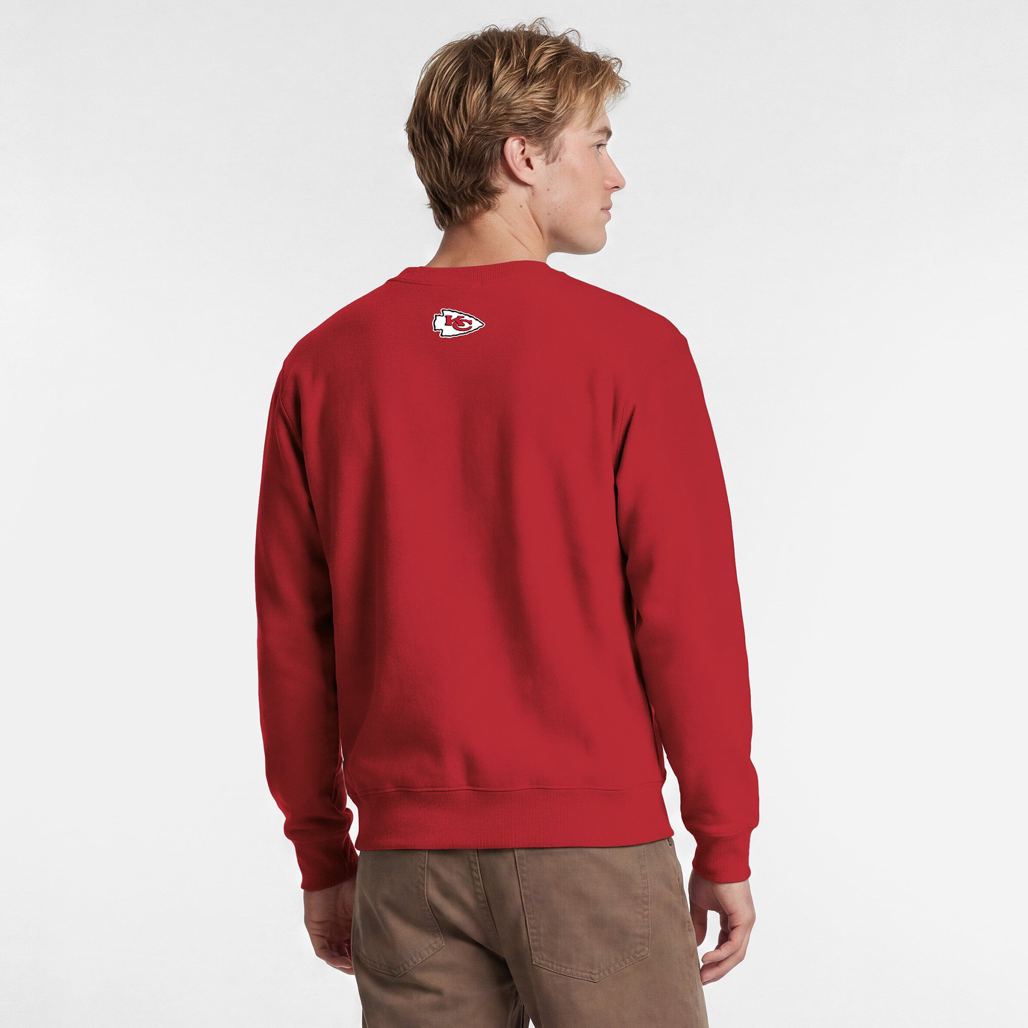 Sweat-shirt homme Disney x Champion rouge Kansas City Chiefs Big Bad Wolf Powerblend