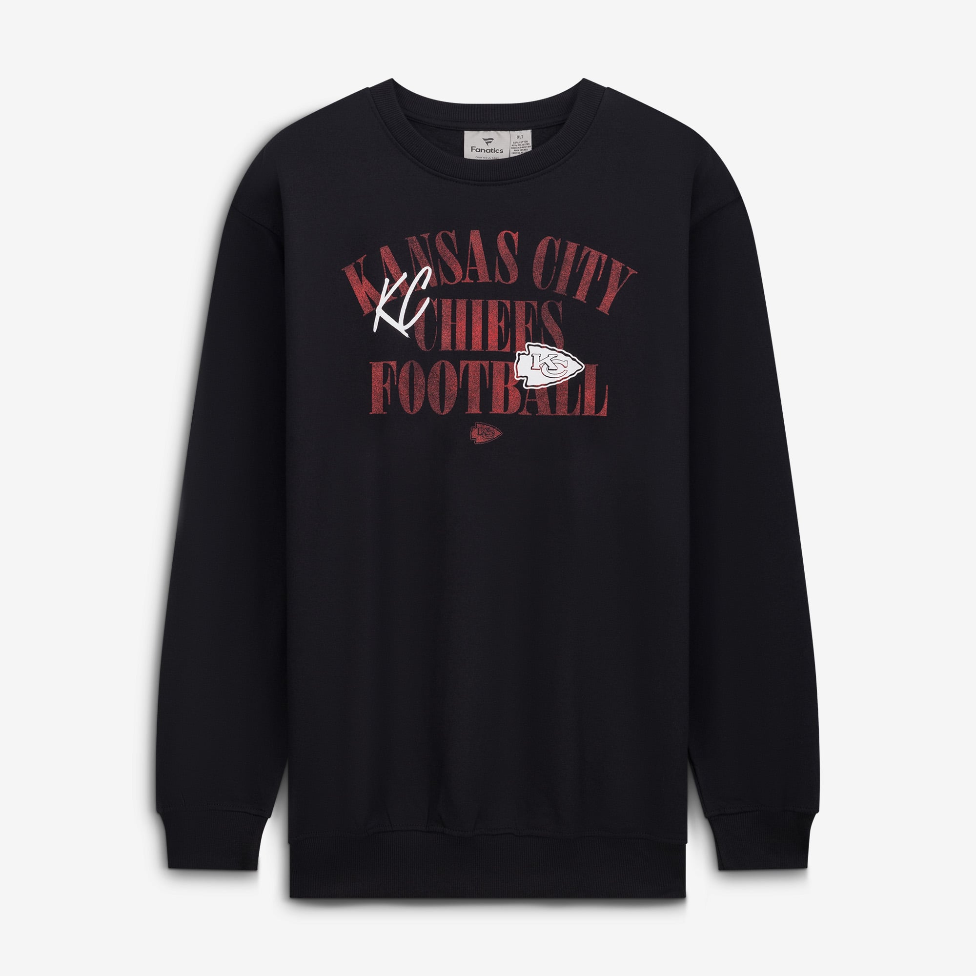 Sweat-shirt décontracté mi-temps des Chiefs de Kansas City, grandes tailles, noir, pour homme (Fanatics).