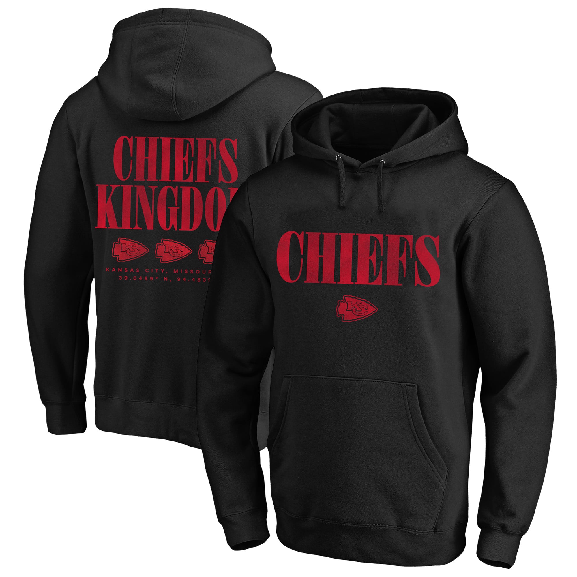 Sweat à capuche Fanatics Black Kansas City Chiefs pour homme, grandes tailles, coupe décontractée, rivalité intense