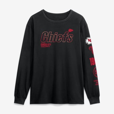 Kansas City Chiefs Fanatics Checkdown Pass Long Sleeve T-Shirt - Black