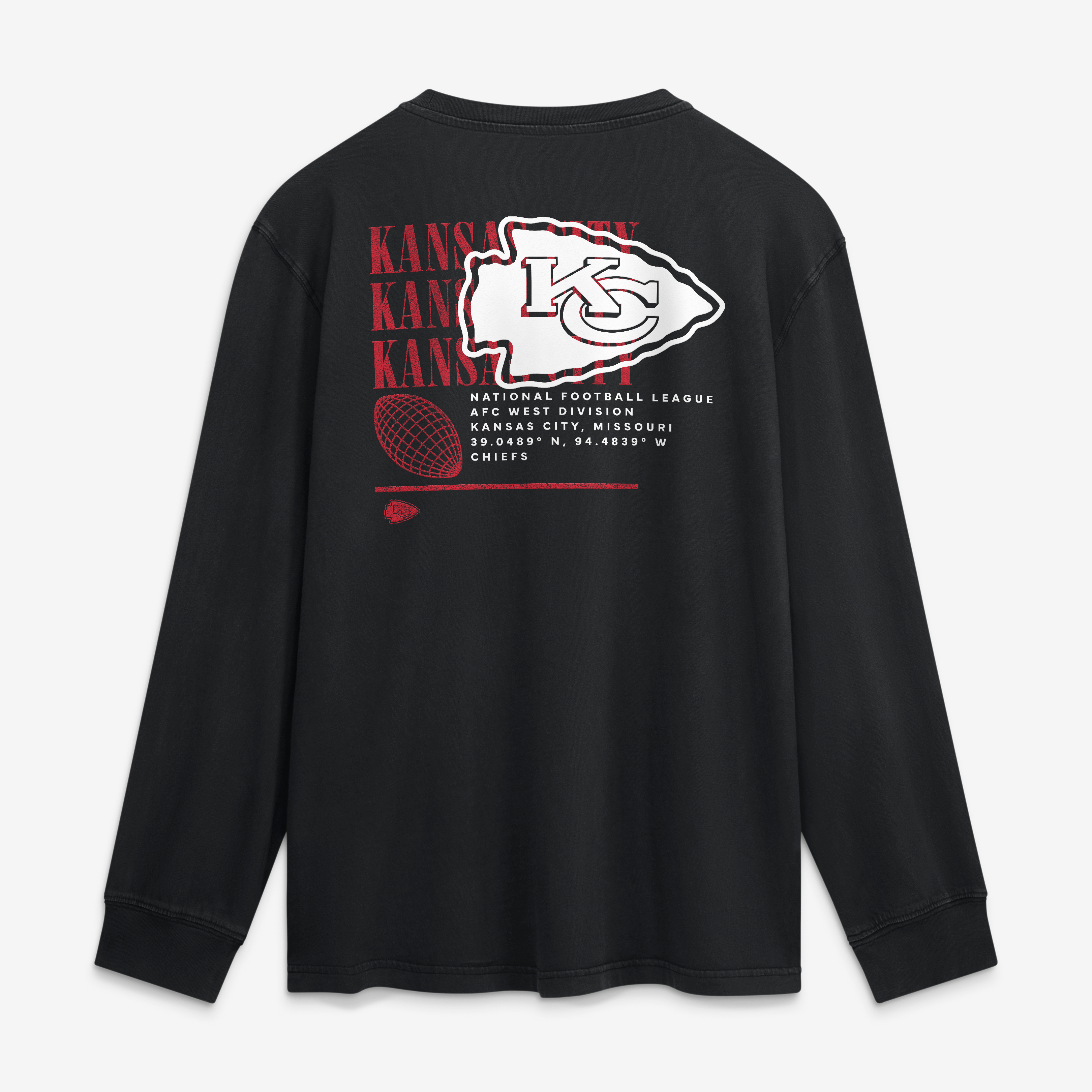 T-shirt à manches longues Fanatics Black Kansas City Chiefs pour homme, modèle décontracté Fullback Drive