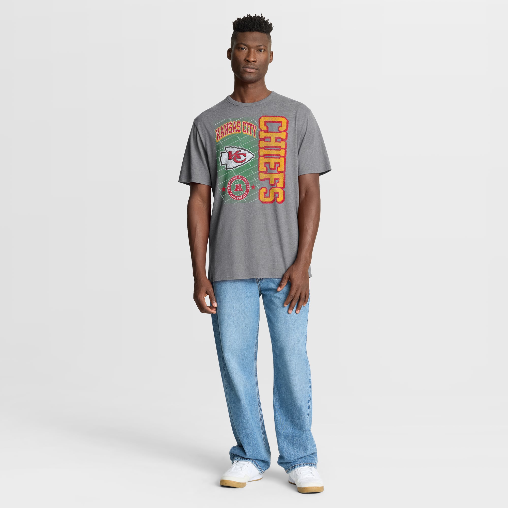 T-shirt homme Fanatics Heather Gray Kansas City Chiefs Tribute Direct Handoff Tri-Blend
