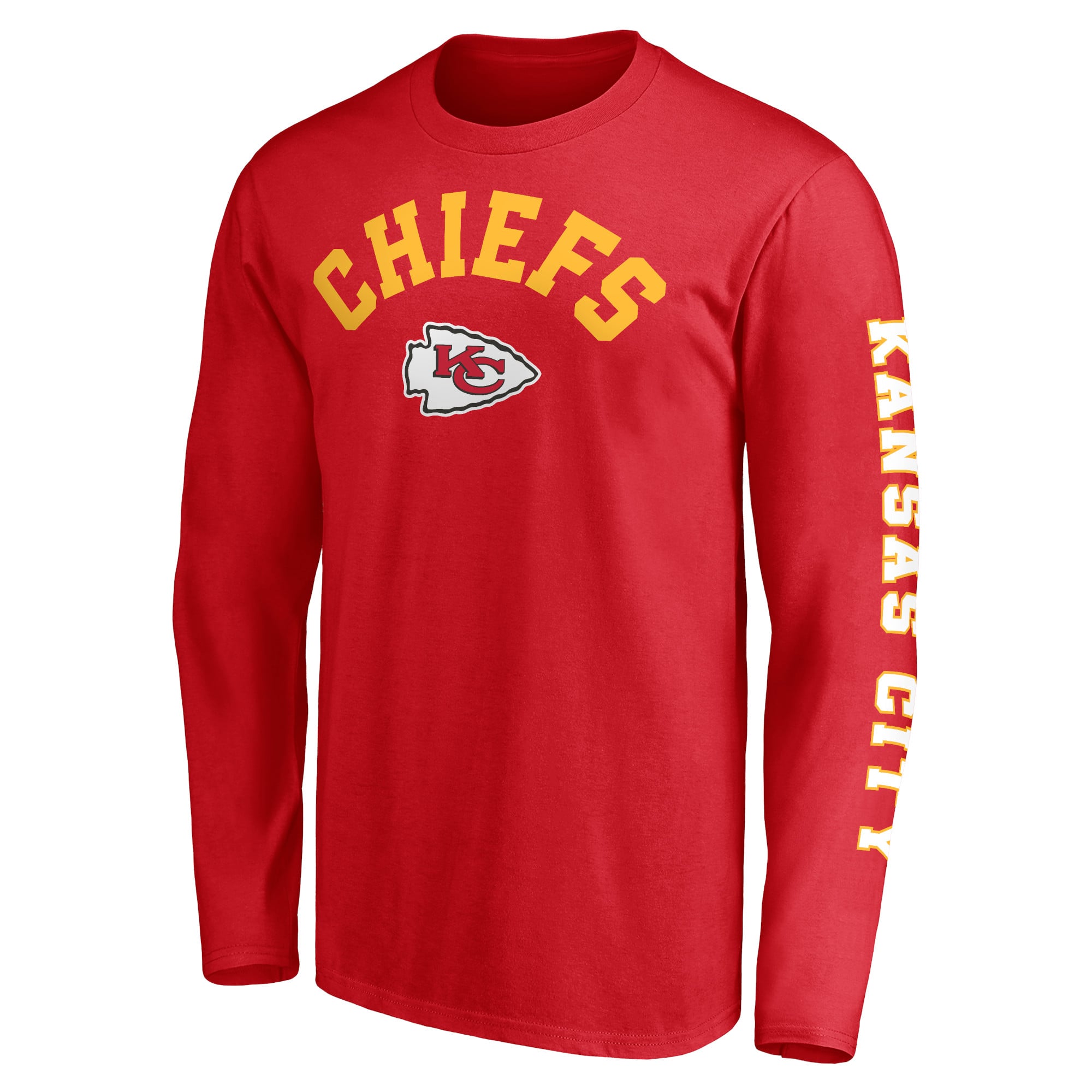 T-shirt à manches longues pour homme Fanatics rouge Kansas City Chiefs, grandes tailles