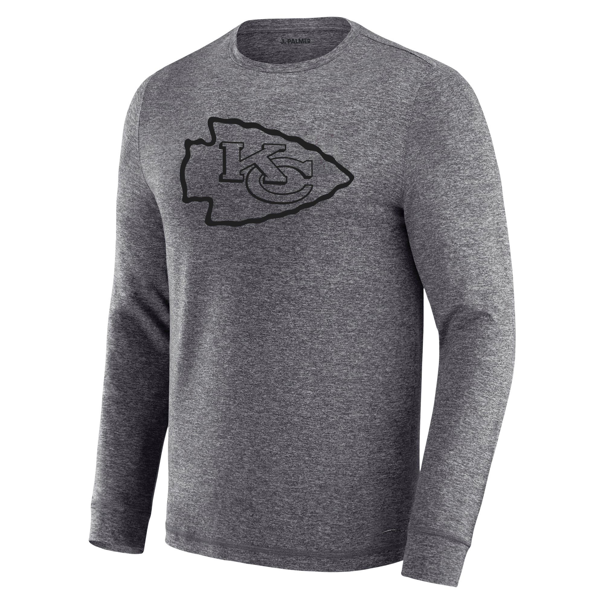 T-shirt à manches longues pour homme J. Palmer Charcoal Kansas City Chiefs Four Down