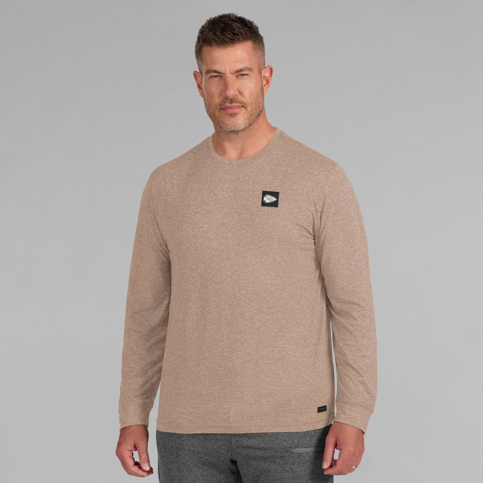 T-shirt à manches longues pour homme J. Palmer Tan Kansas City Chiefs Four Down