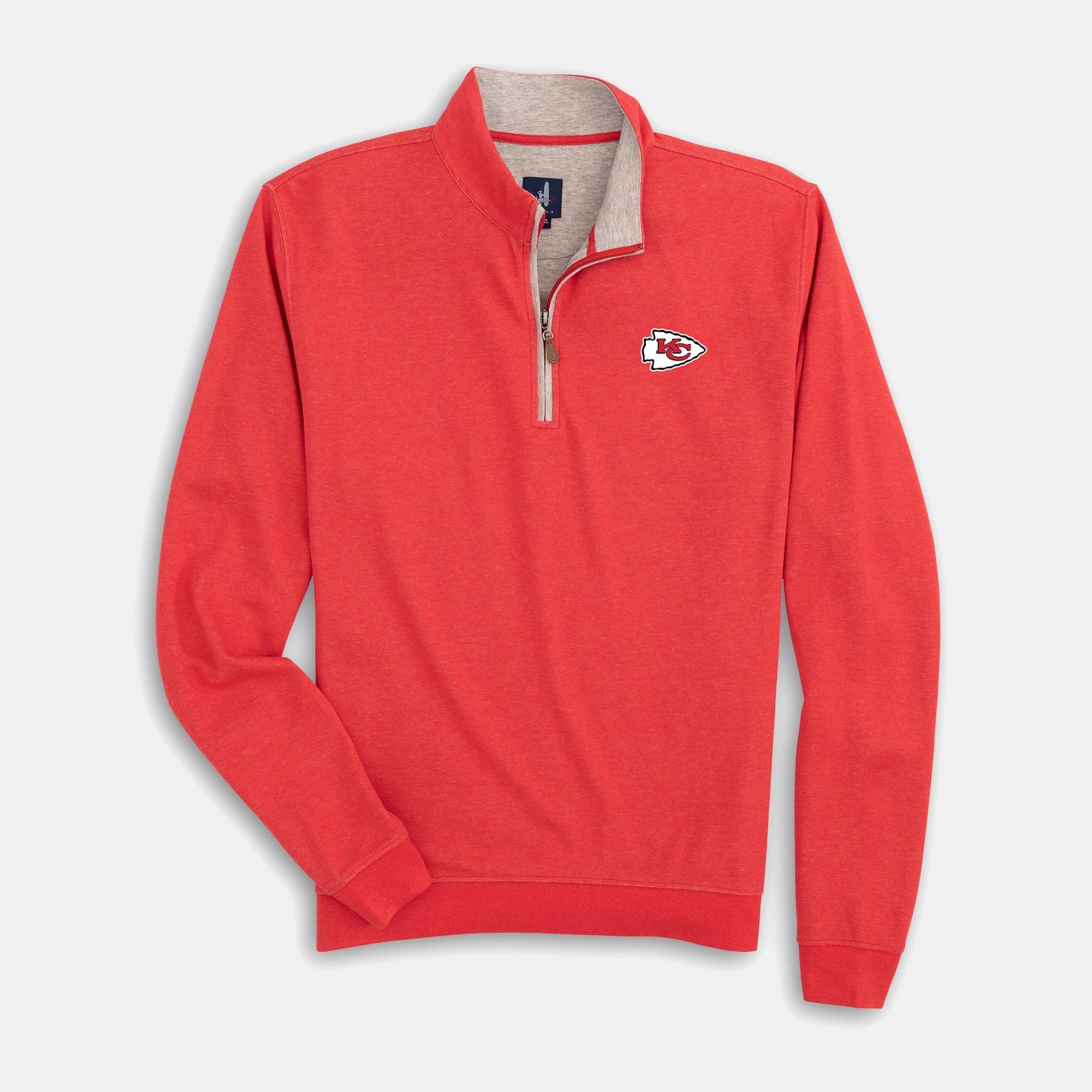 Men's johnnie-O Red Kansas City Chiefs Sully Tri-Blend Quarter-Zip Pullover