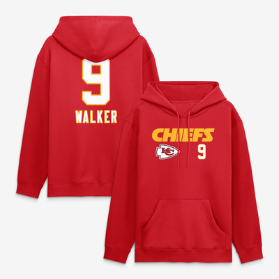 Kenneth Walker III Kansas City Chiefs Touchdown Wordmark Name & Number Hoodie - Red