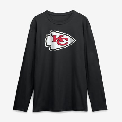 Kansas City Chiefs Logo Athletic Primary Logo Long Sleeve T-Shirt - Black