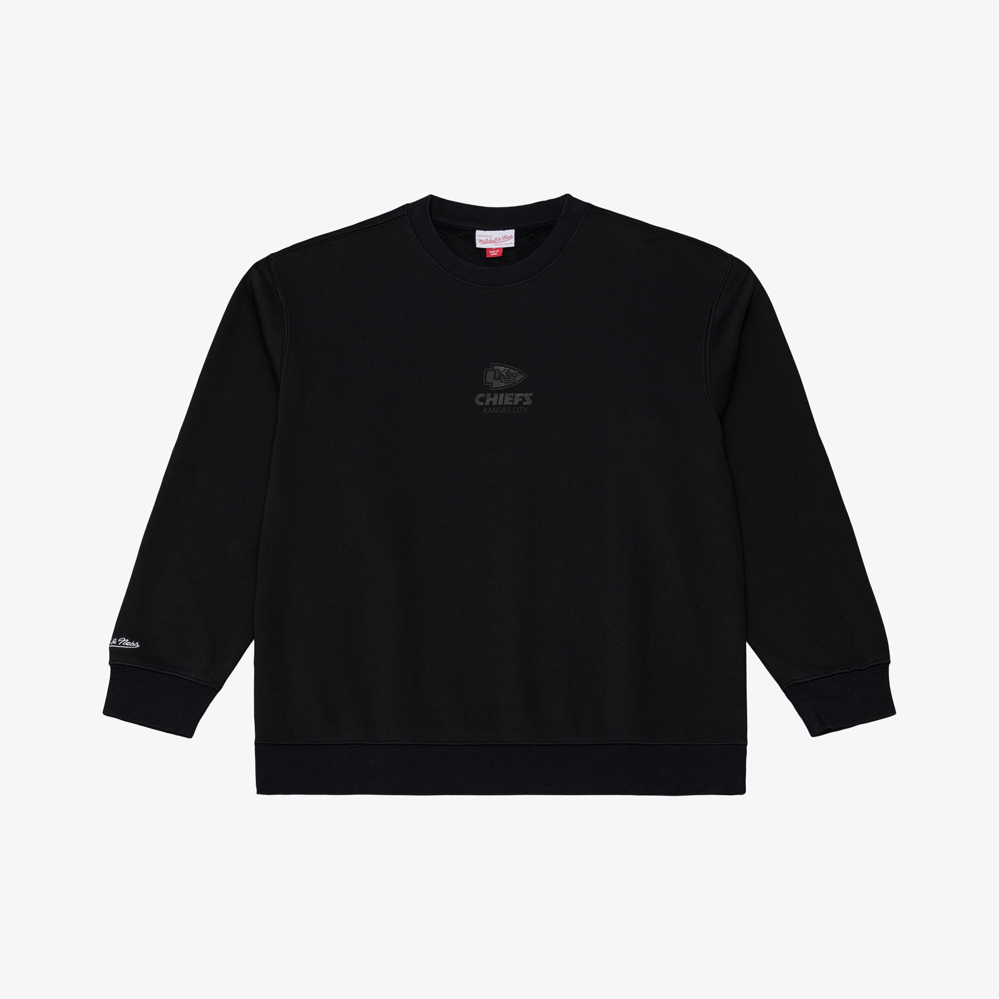 Sweat-shirt en polaire Mitchell & Ness Core Essentials Micro Logo Noir Kansas City Chiefs pour homme