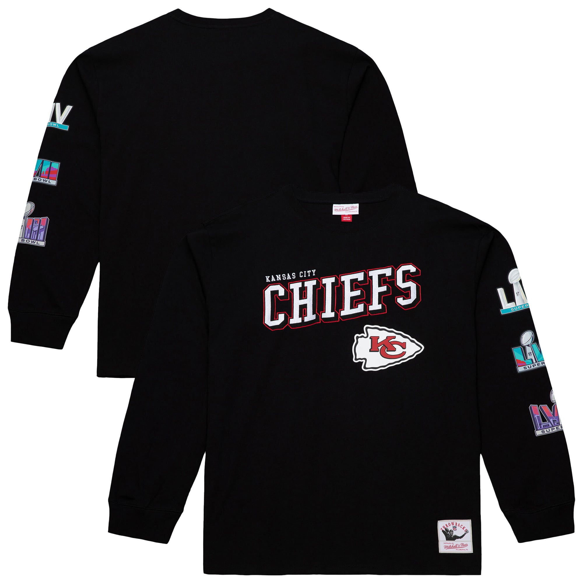 T-shirt à manches longues noir Mitchell & Ness pour homme