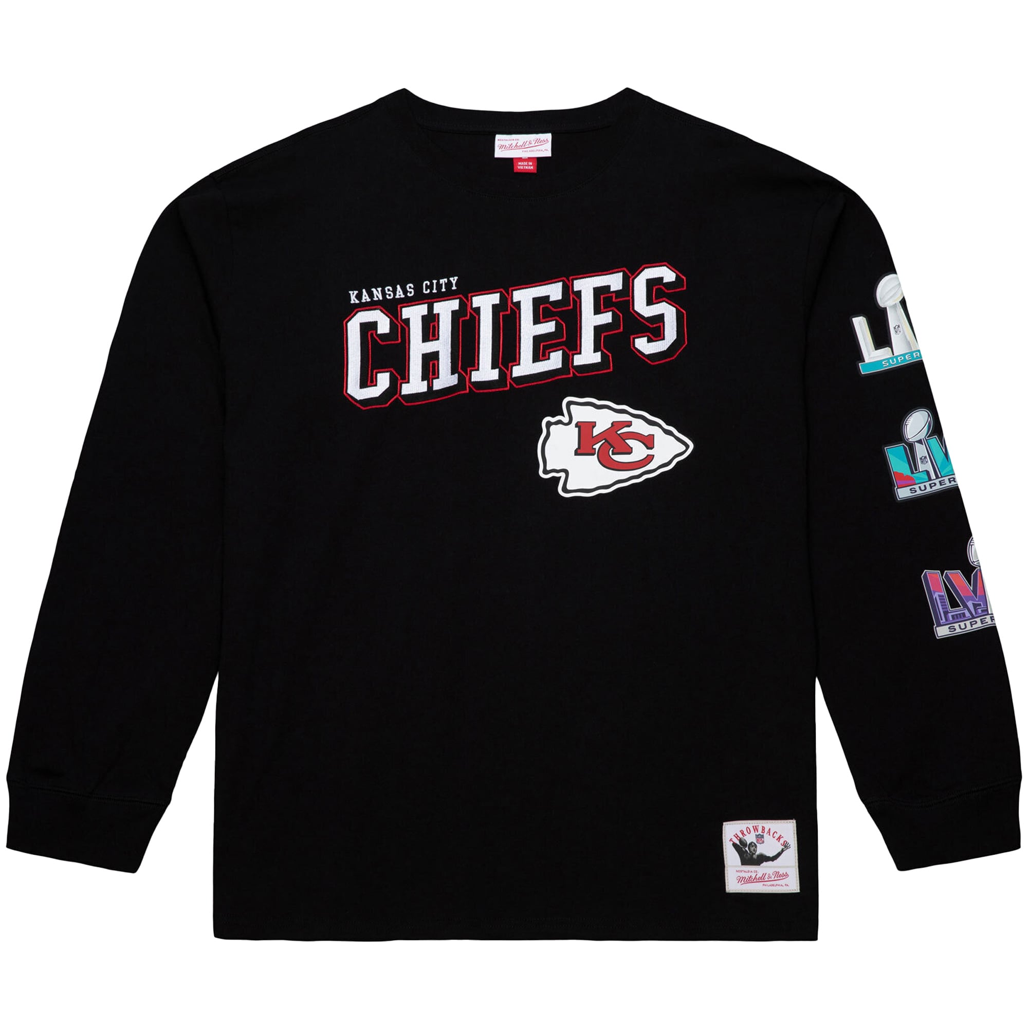 T-shirt à manches longues noir Mitchell & Ness pour homme