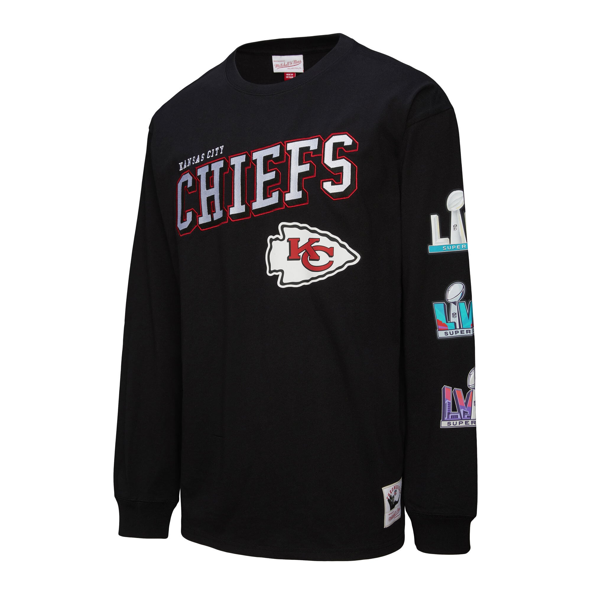 T-shirt à manches longues noir Mitchell & Ness pour homme