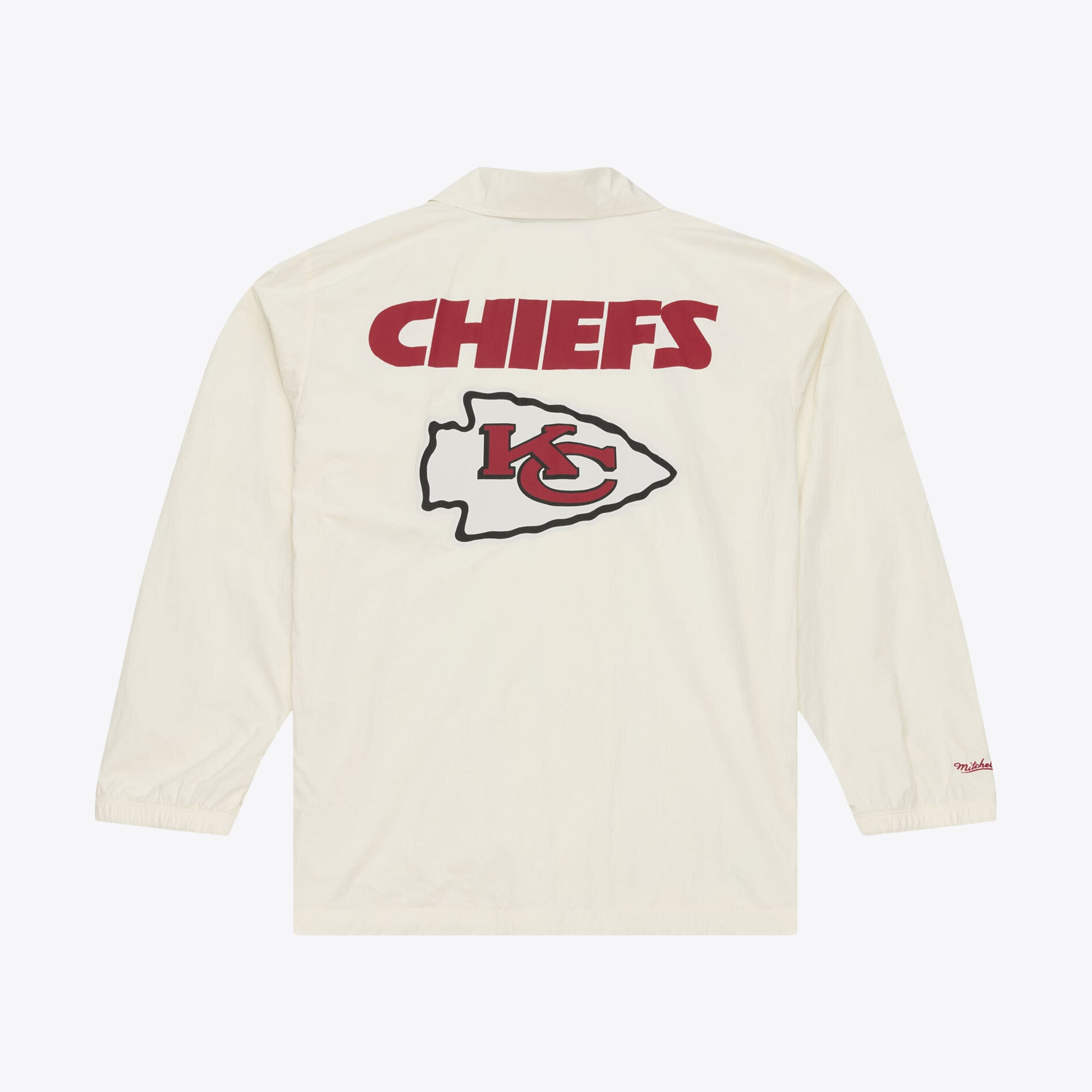 Veste d'entraîneur Mitchell & Ness crème Kansas City Chiefs Retro Roots pour homme