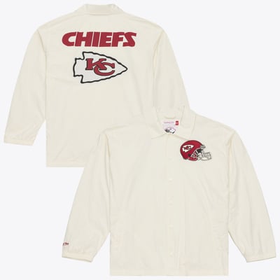  Kansas City Chiefs Mitchell & Ness Retro Roots Coaches Jacket - Cream