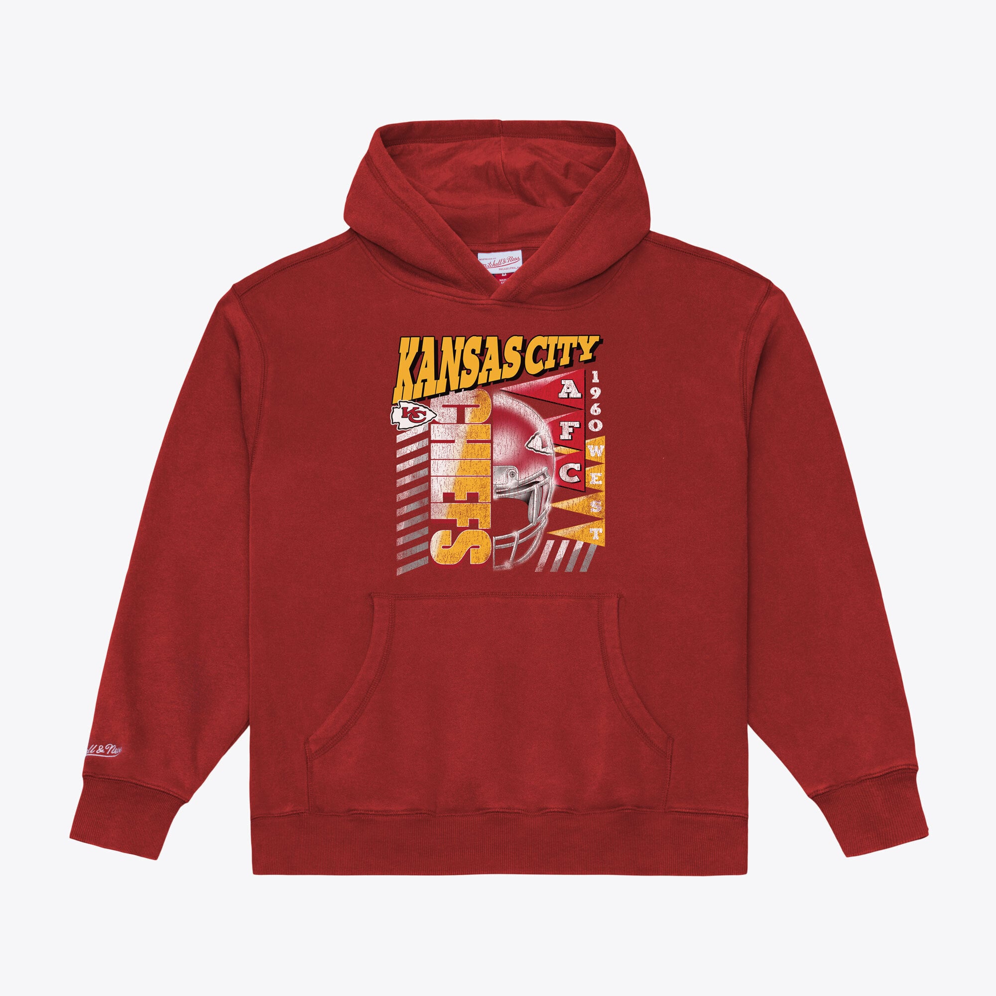 Sweat à capuche en polaire Mitchell & Ness rouge Kansas City Chiefs Core Essentials Street Graphic pour homme