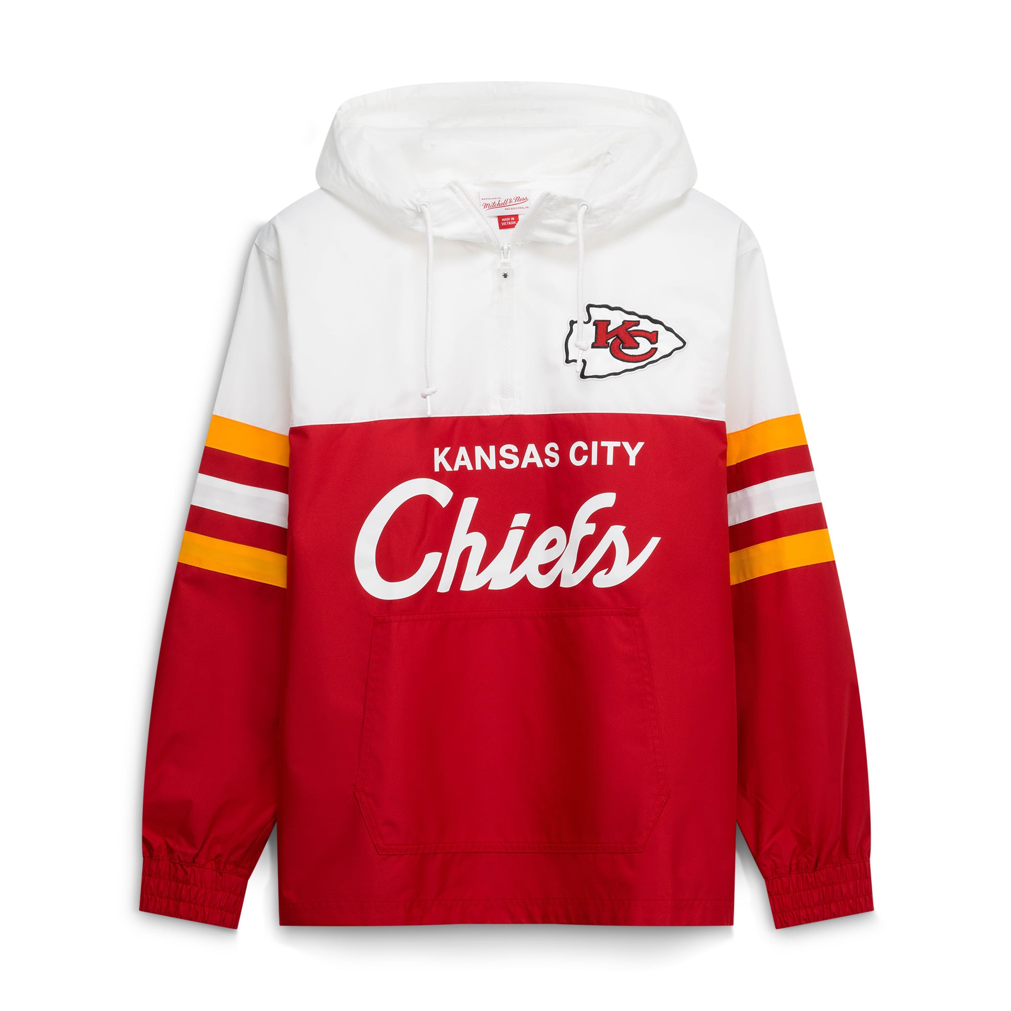 Men's Mitchell & Ness  Red Kansas City Chiefs Head Coach Anorak Quarter-Zip Windbreaker Jacket