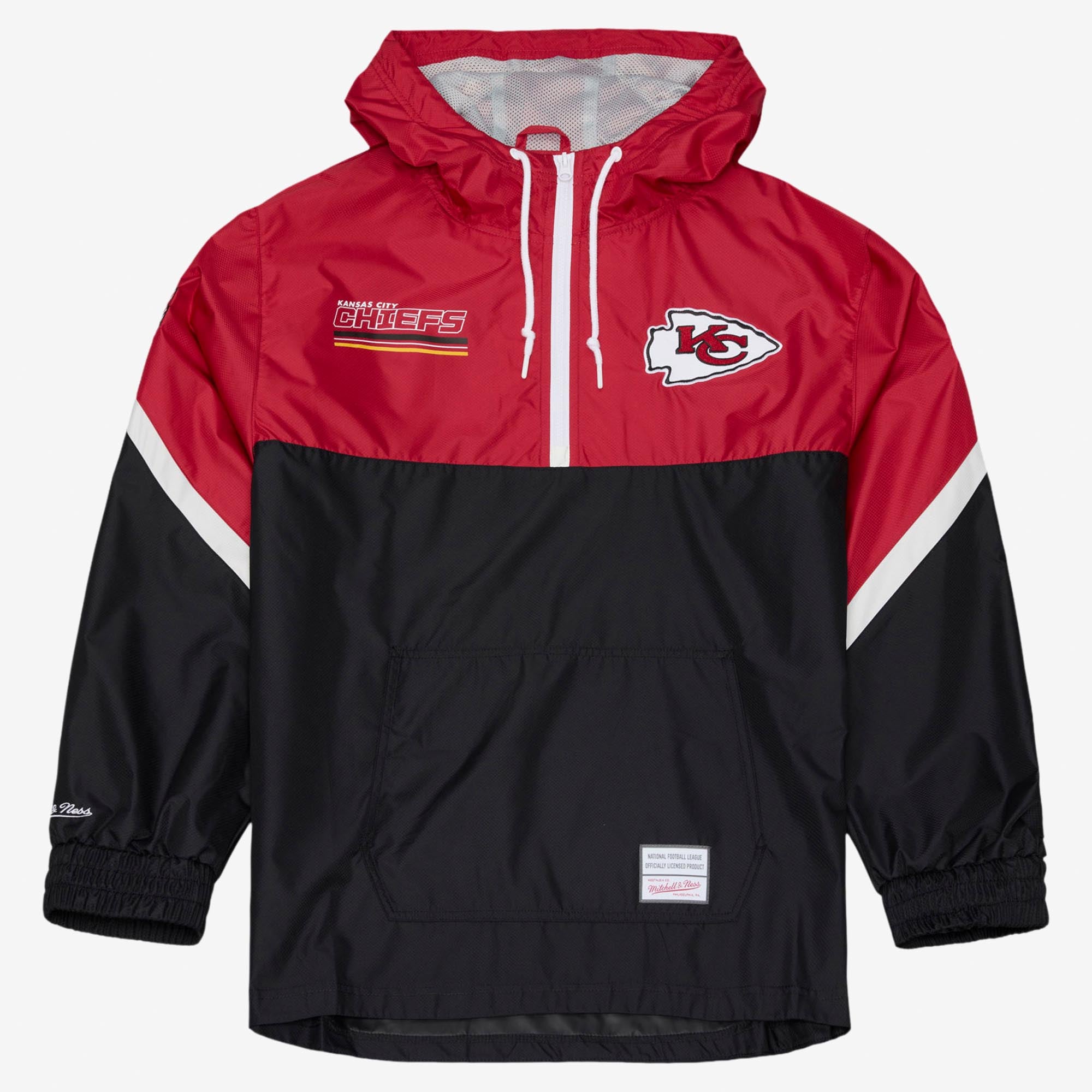 Coupe-vent Mitchell & Ness rouge et noir à carreaux triples des Kansas City Chiefs pour homme, fermeture éclair au quart
